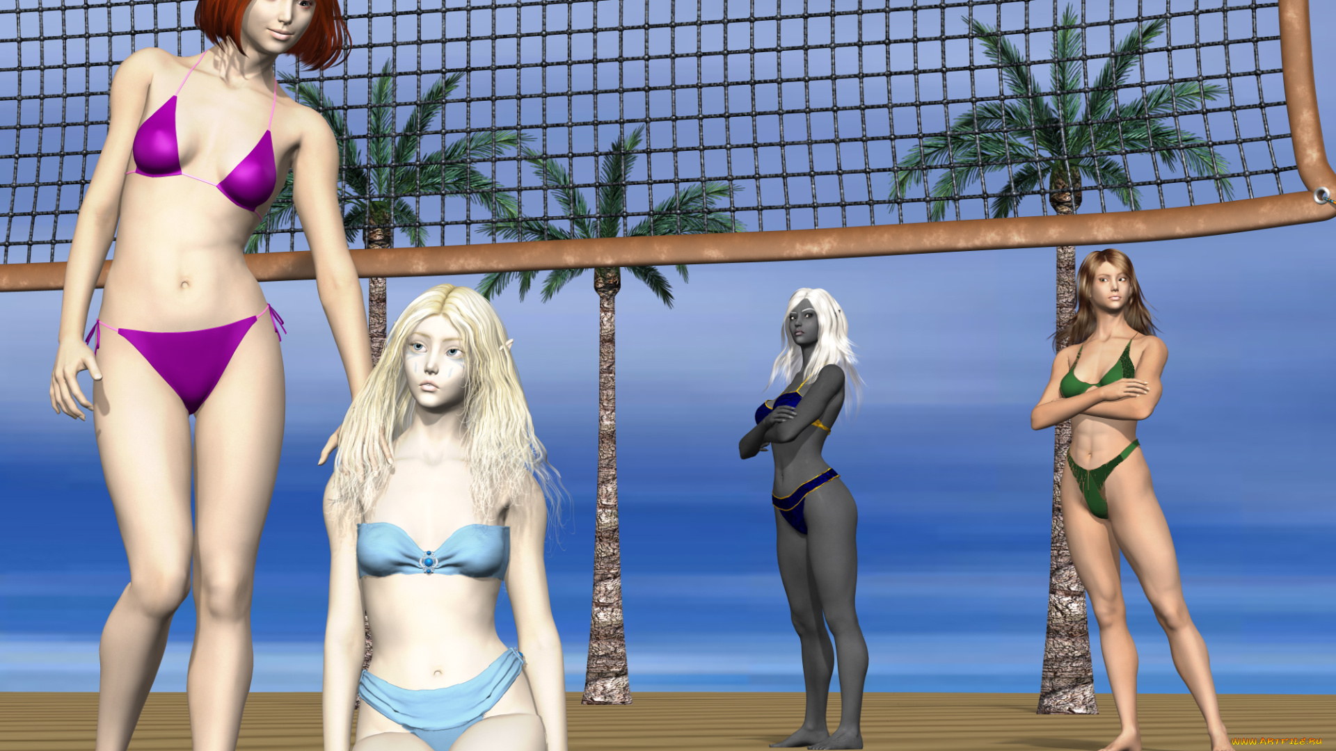 3д, графика, фантазия, , fantasy, эльфийка, девушки, взгляд, фон