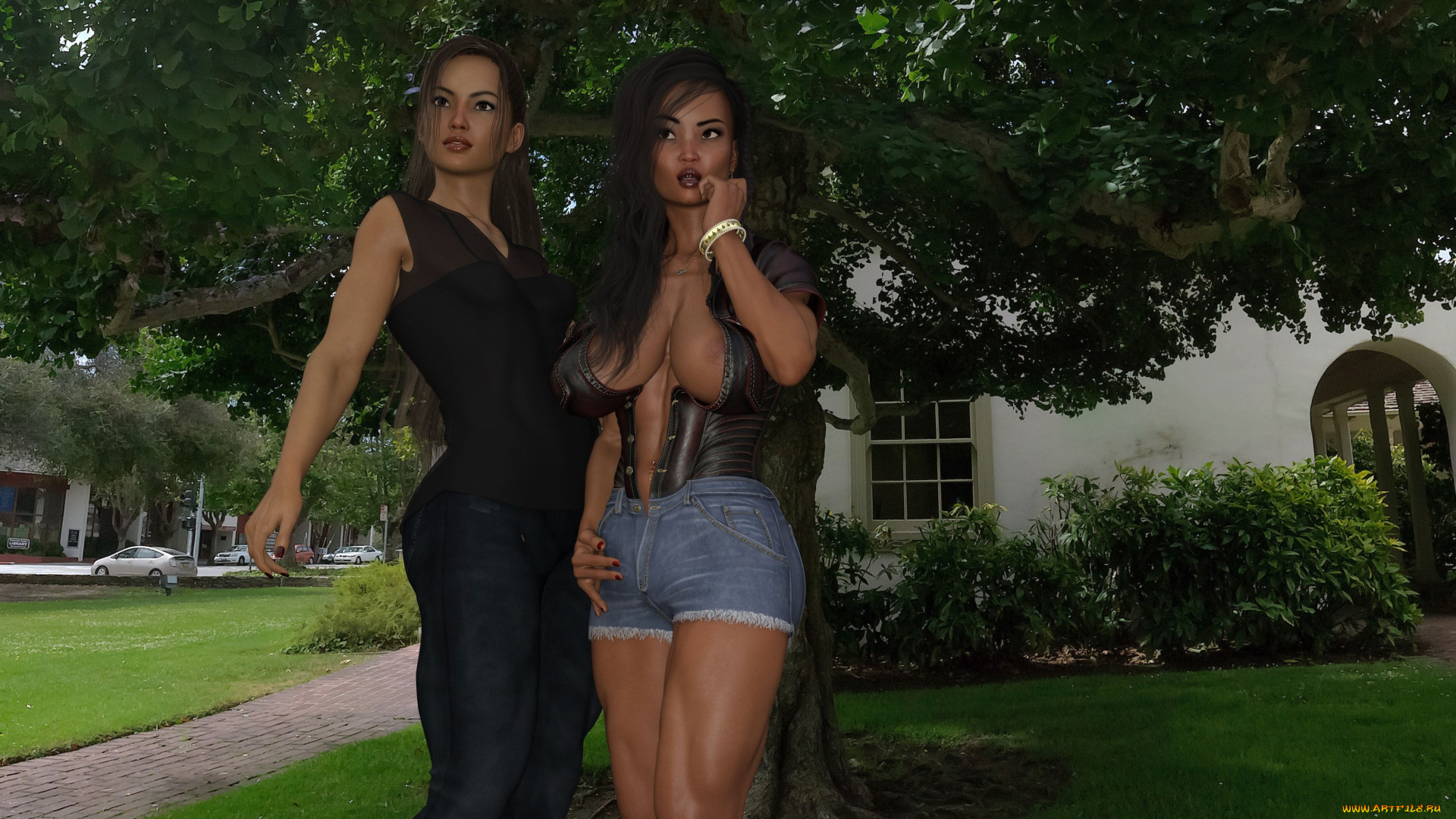 3д, графика, люди, , people, фон, девушки, взгляд