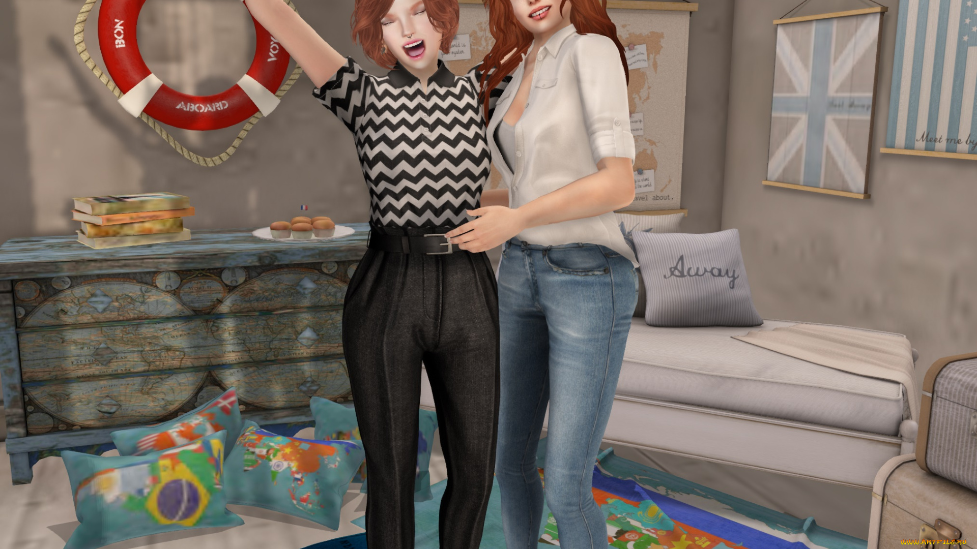 3д, графика, люди, , people, взгляд, фон, девушки