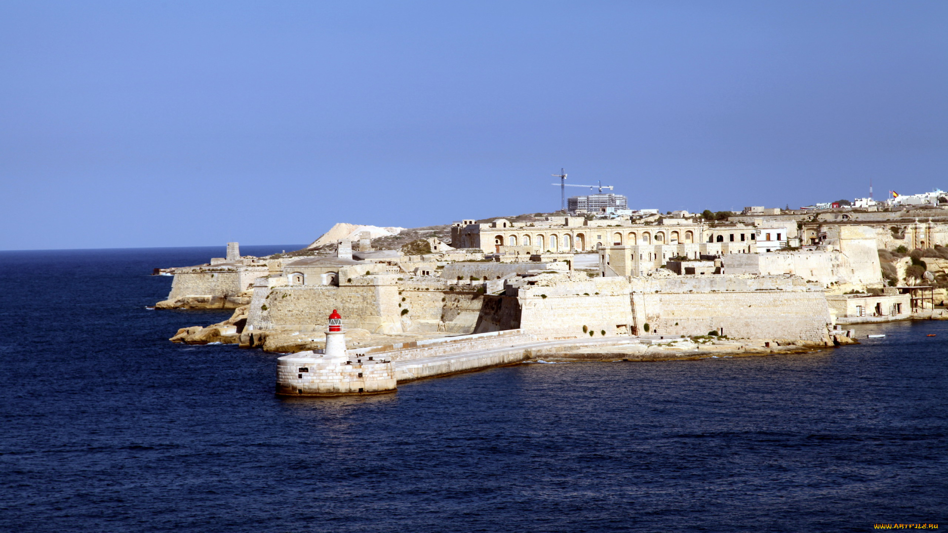 города, валетта, , мальта, маяк