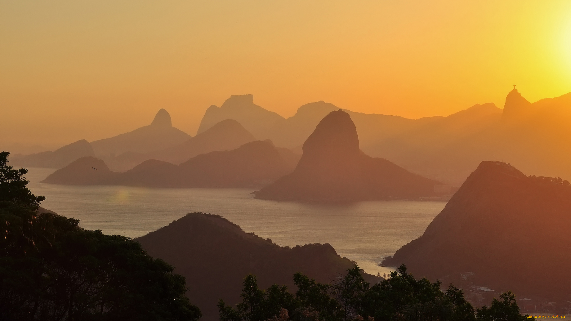 природа, пейзажи, рассвет, бразилия, горы, сопки, море, солнце, утро