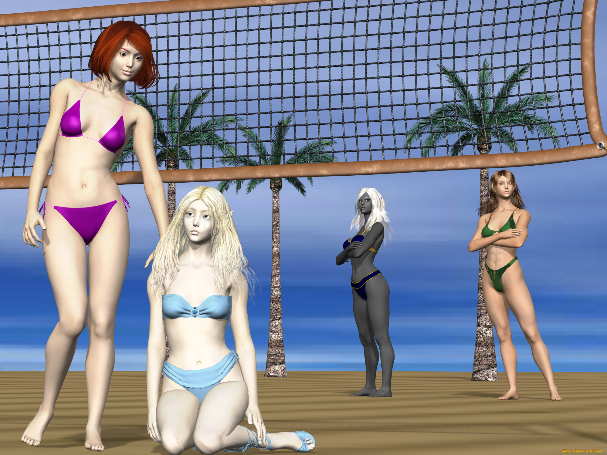 3д, графика, фантазия, , fantasy, эльфийка, девушки, взгляд, фон