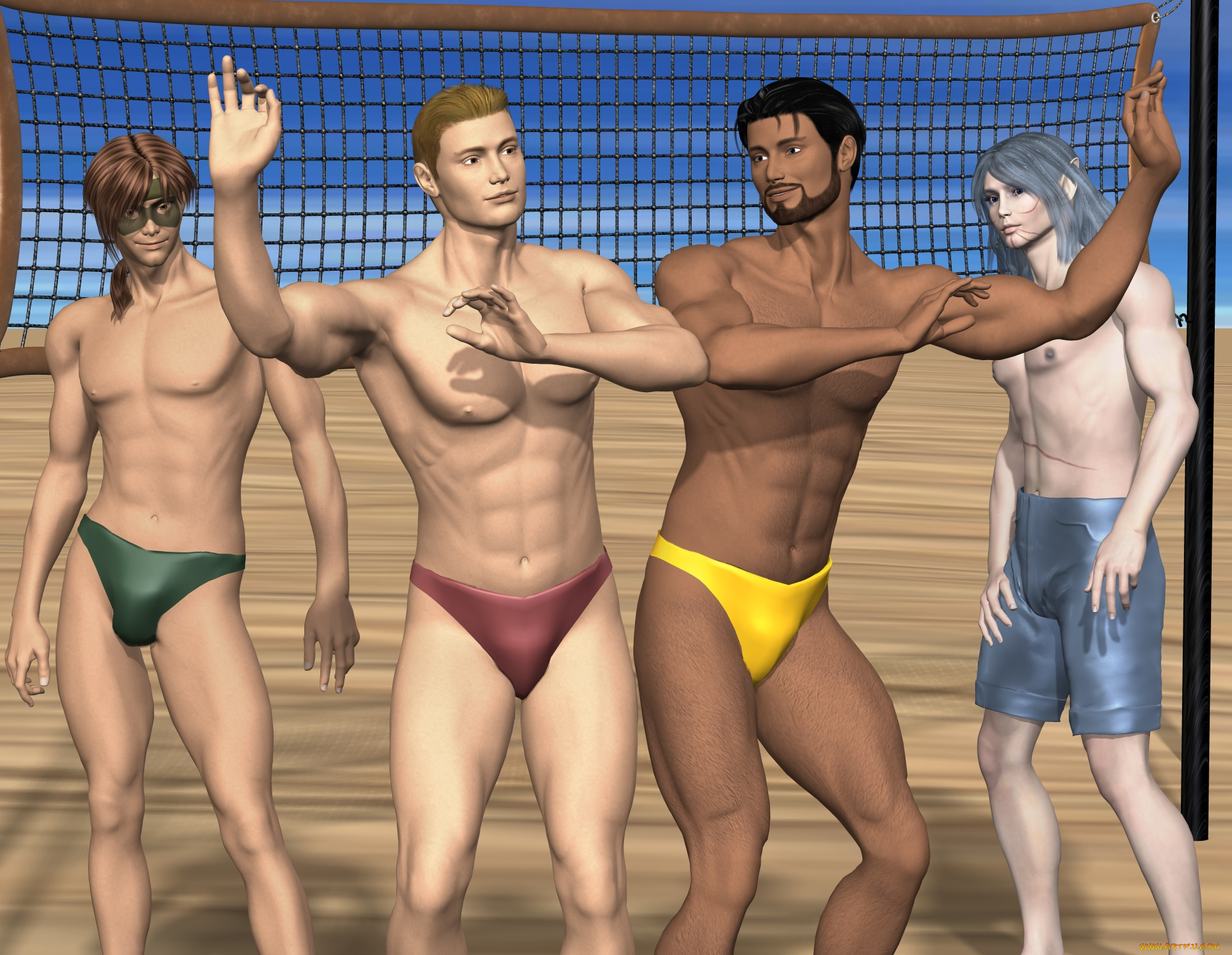 3д, графика, фантазия, , fantasy, фон, взгляд, парни