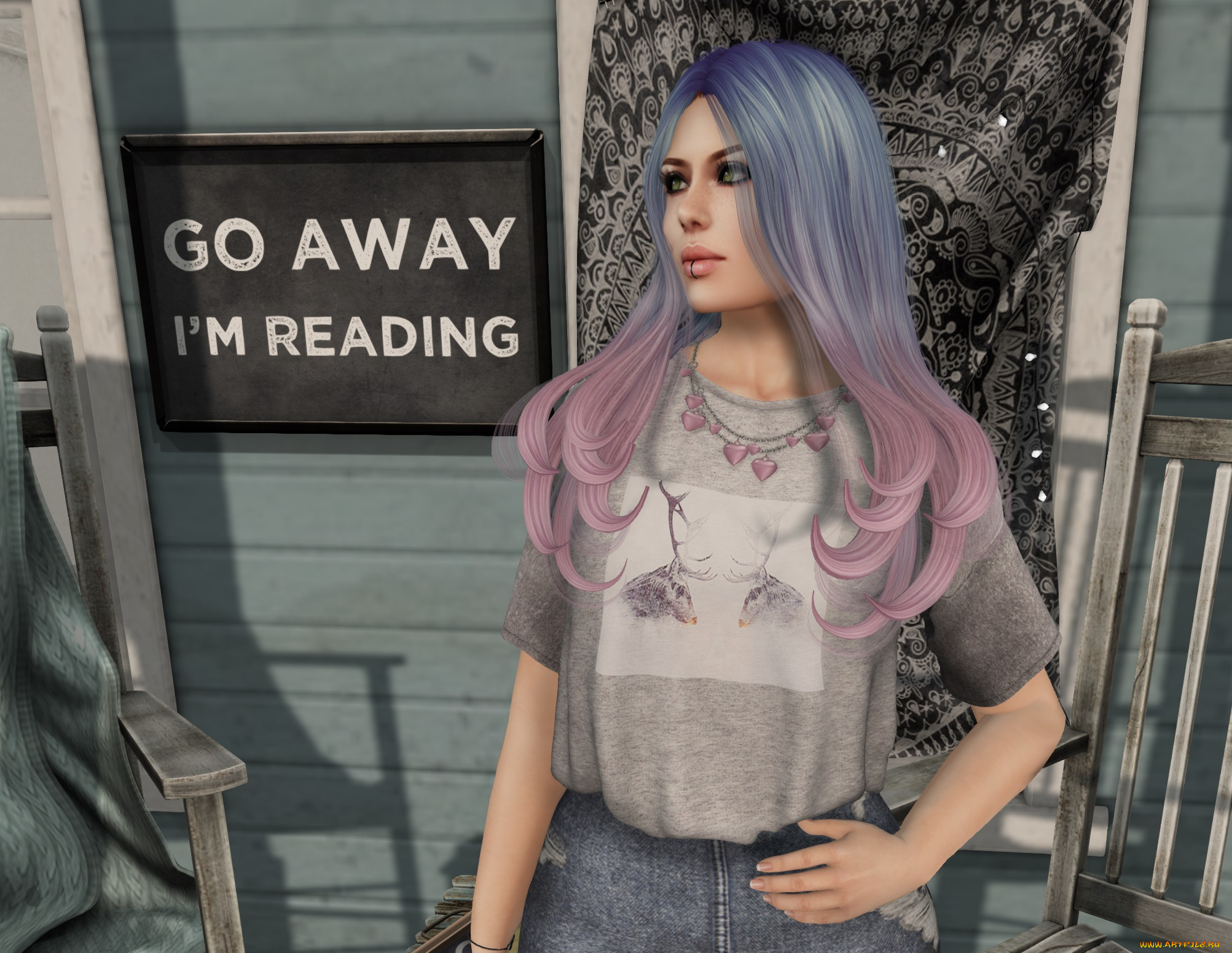 3д, графика, люди, , people, девушка, взгляд, фон