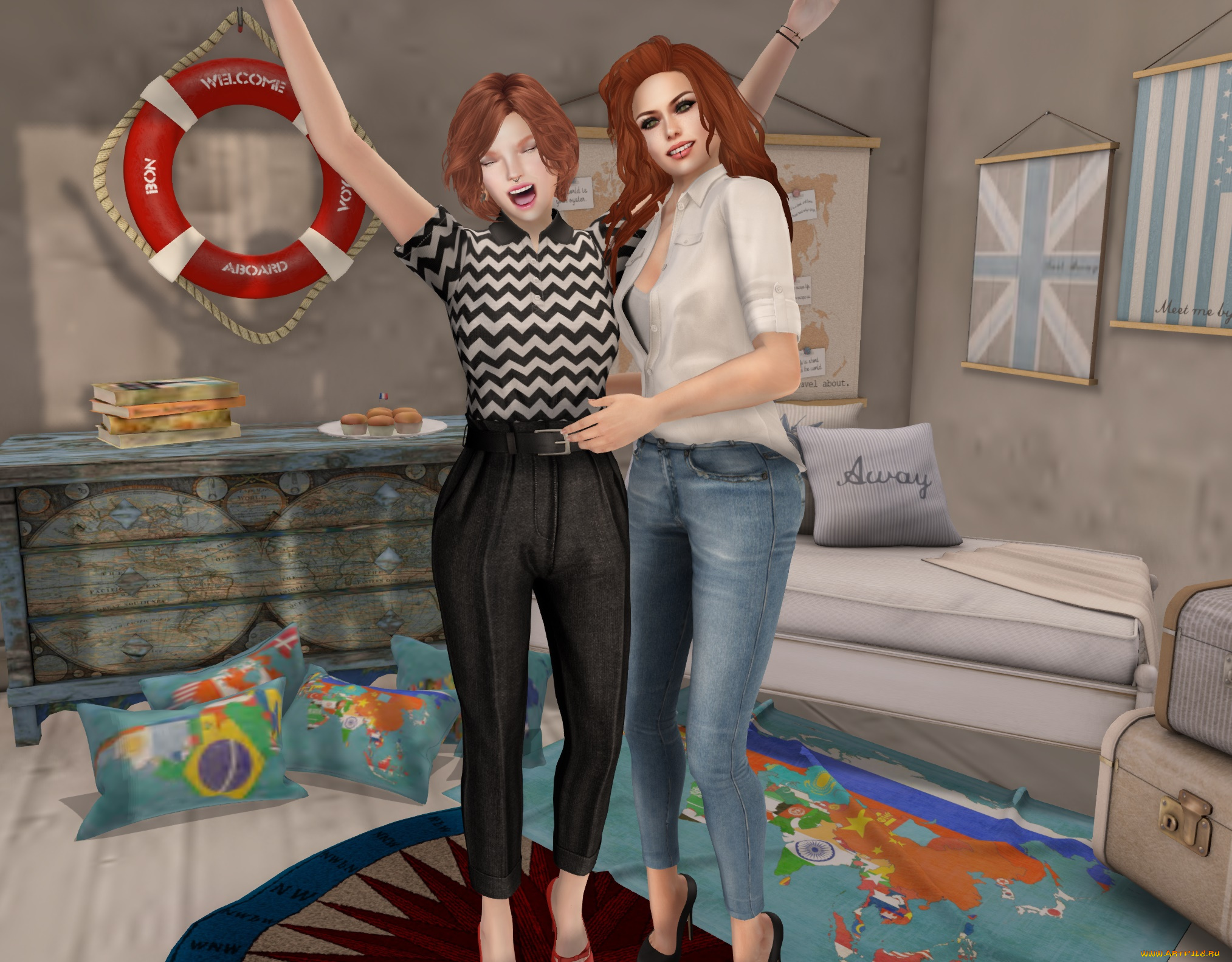 3д, графика, люди, , people, взгляд, фон, девушки