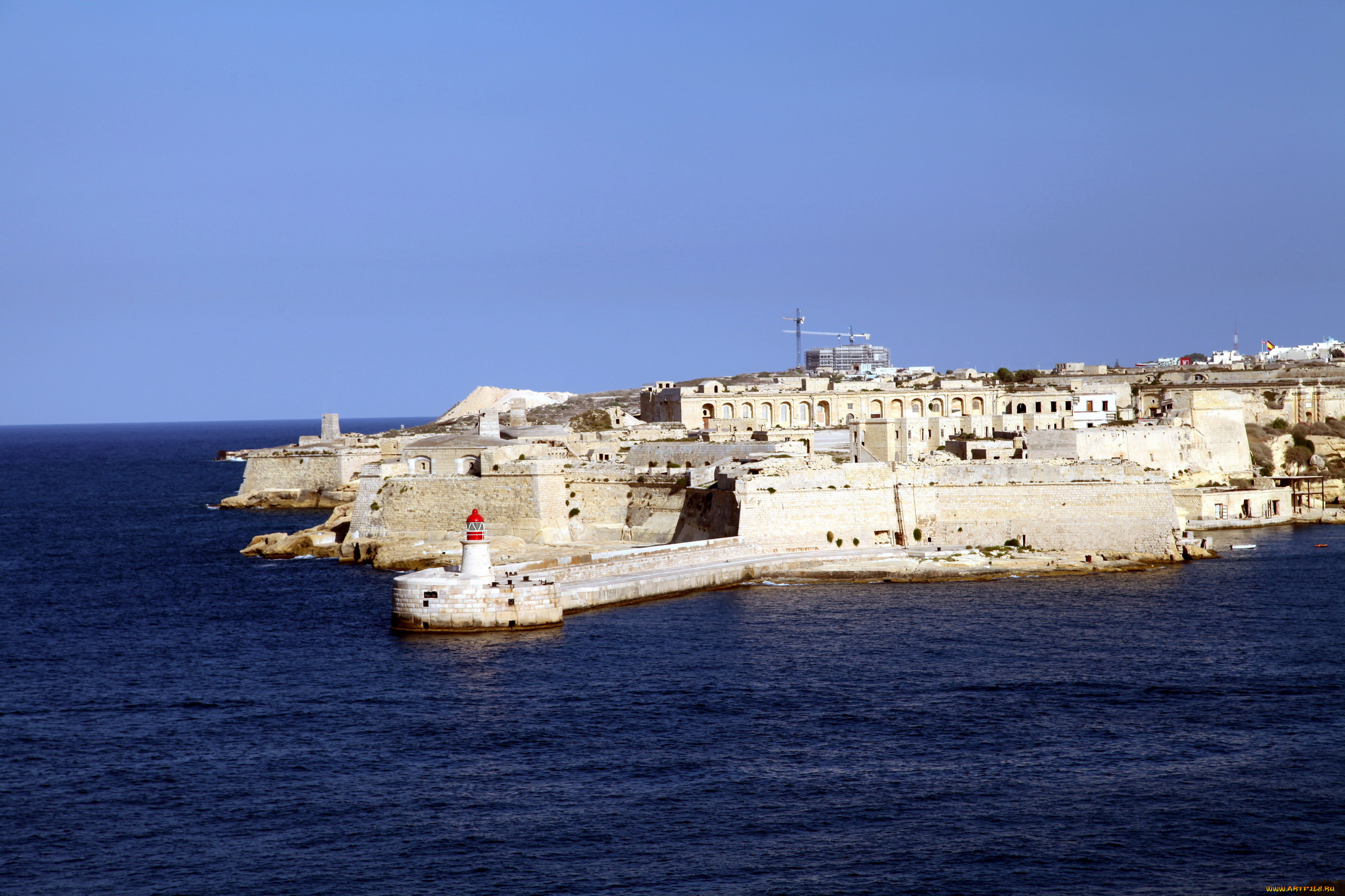 города, валетта, , мальта, маяк