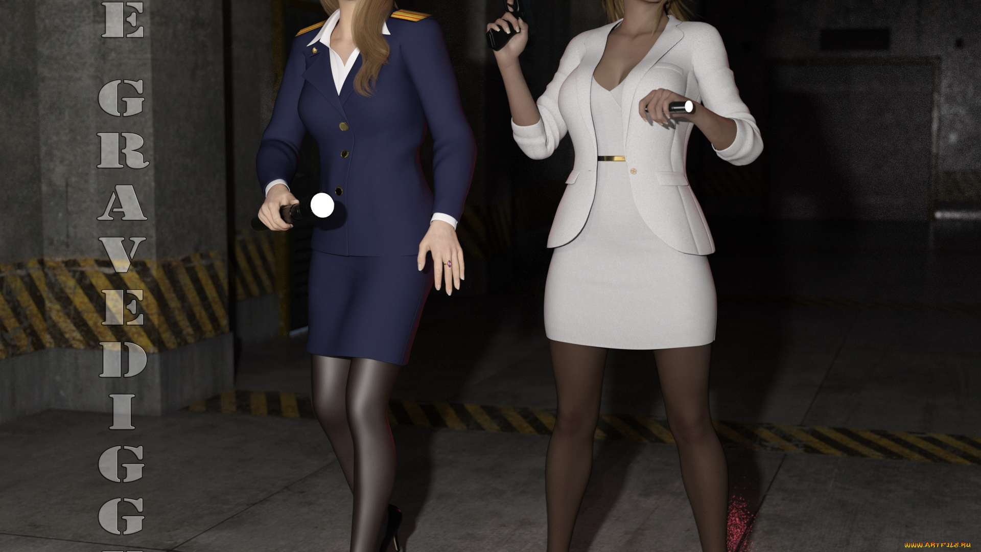 3д, графика, фантазия, , fantasy, девушки, взгляд, фон