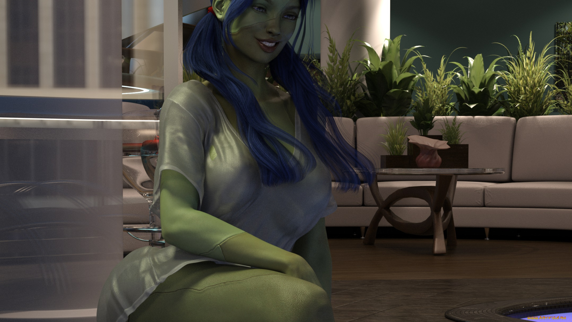 3д, графика, _science, fiction, фон, взгляд, девушка