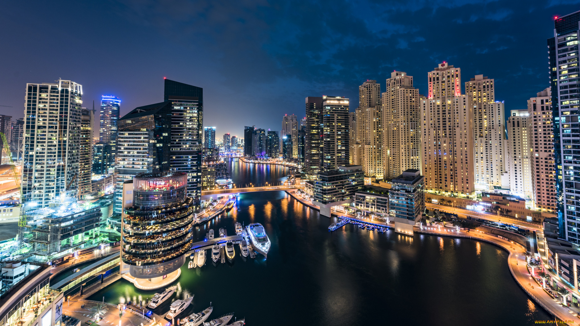 dubai, города, дубай, , оаэ, ночь, огни