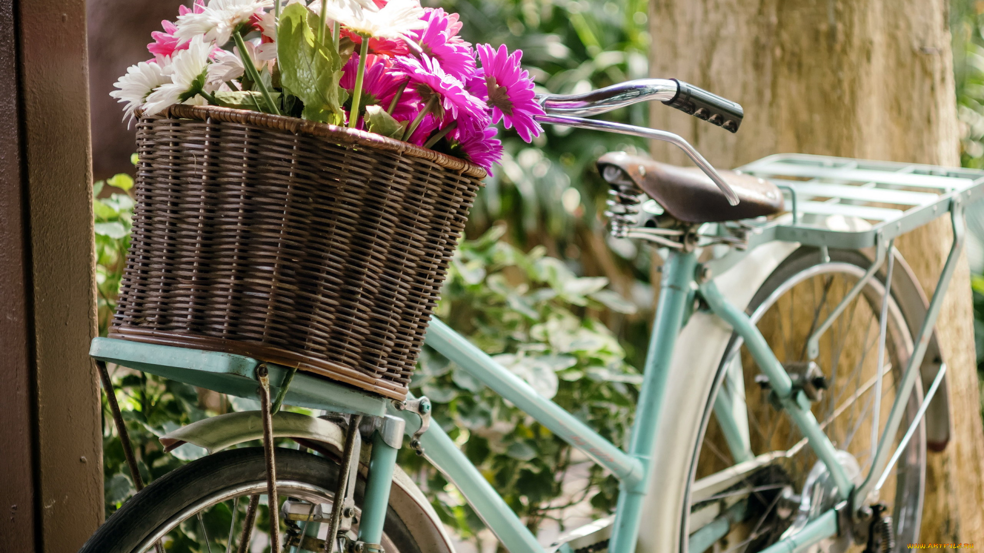 разное, ремесла, , поделки, , рукоделие, велосипед, герберы, ромашки, корзина