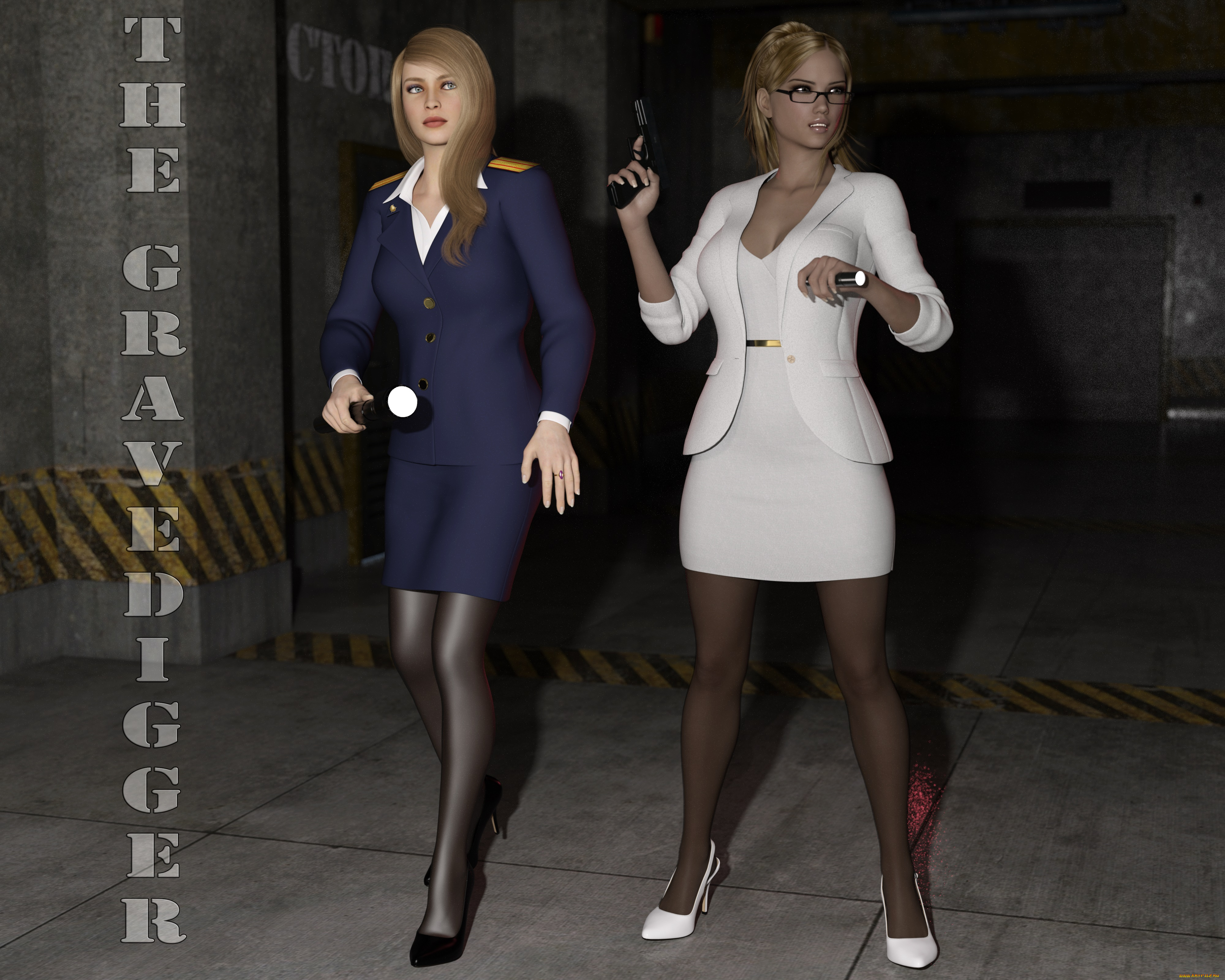 3д, графика, фантазия, , fantasy, девушки, взгляд, фон