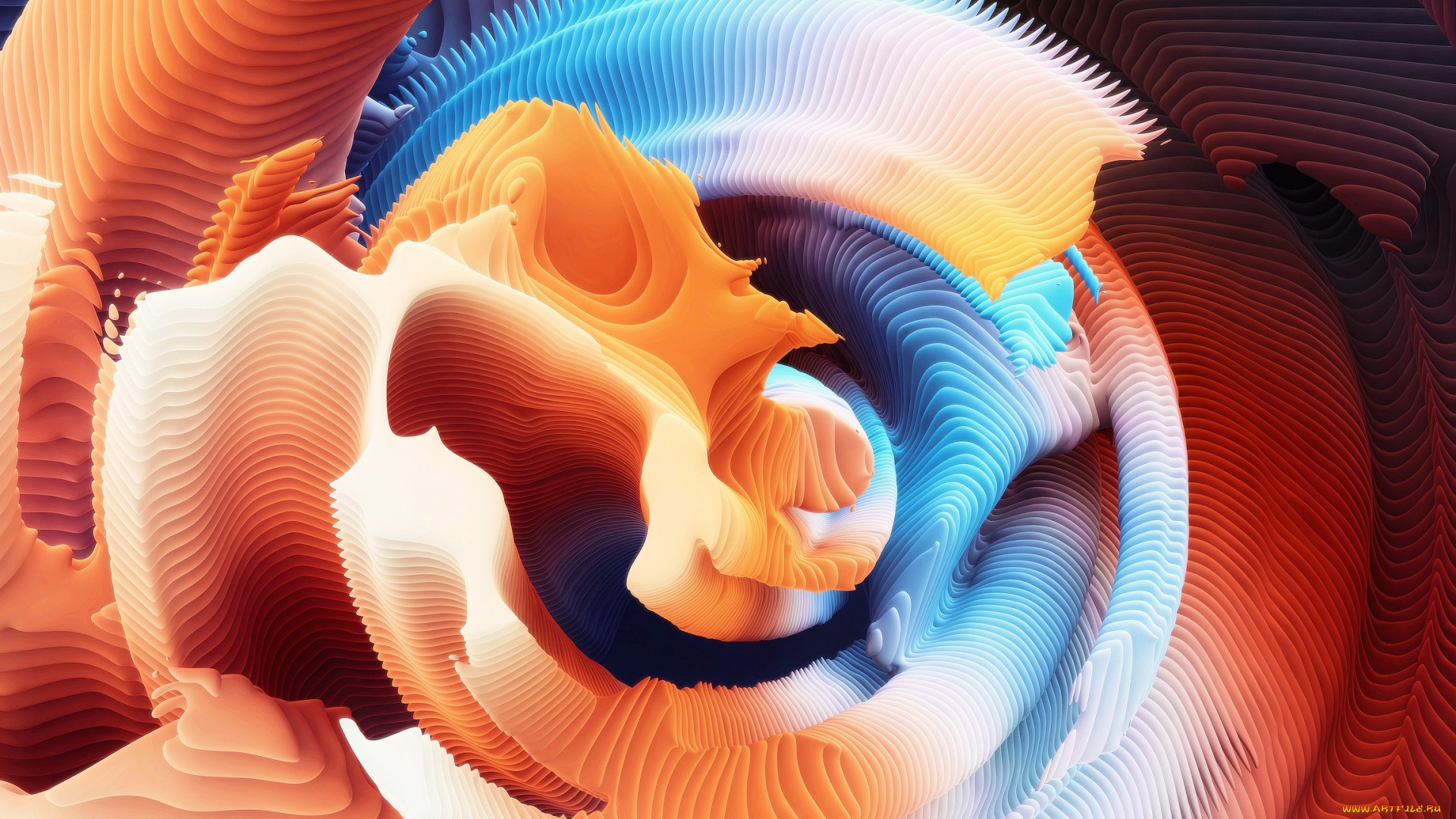 3д, графика, абстракция, , abstract, объем, узор, краски, линии