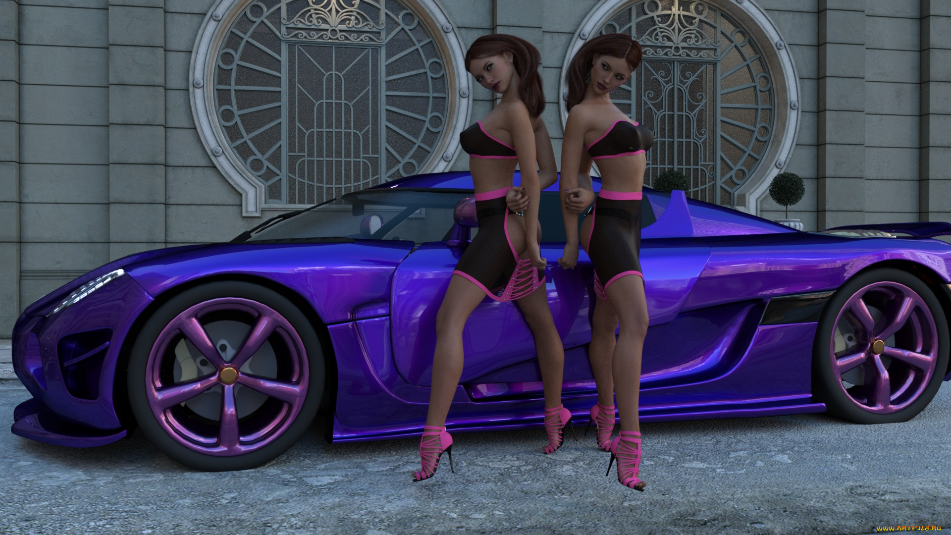 3д, графика, люди-авто, мото, , people-, car, , , moto, автомобиль, фон, девушки, взгляд