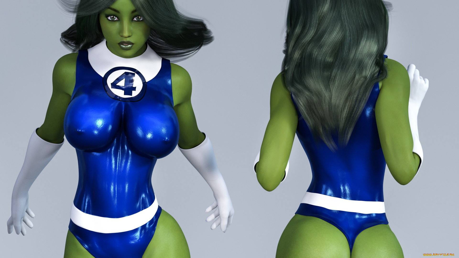 3д, графика, существа, , creatures, девушка, взгляд, фон