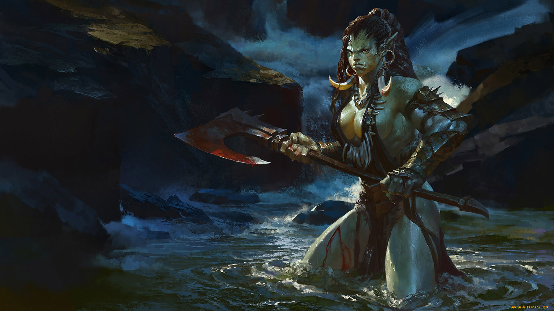 фэнтези, существа, орк, orc, bayard, wu, warcraft