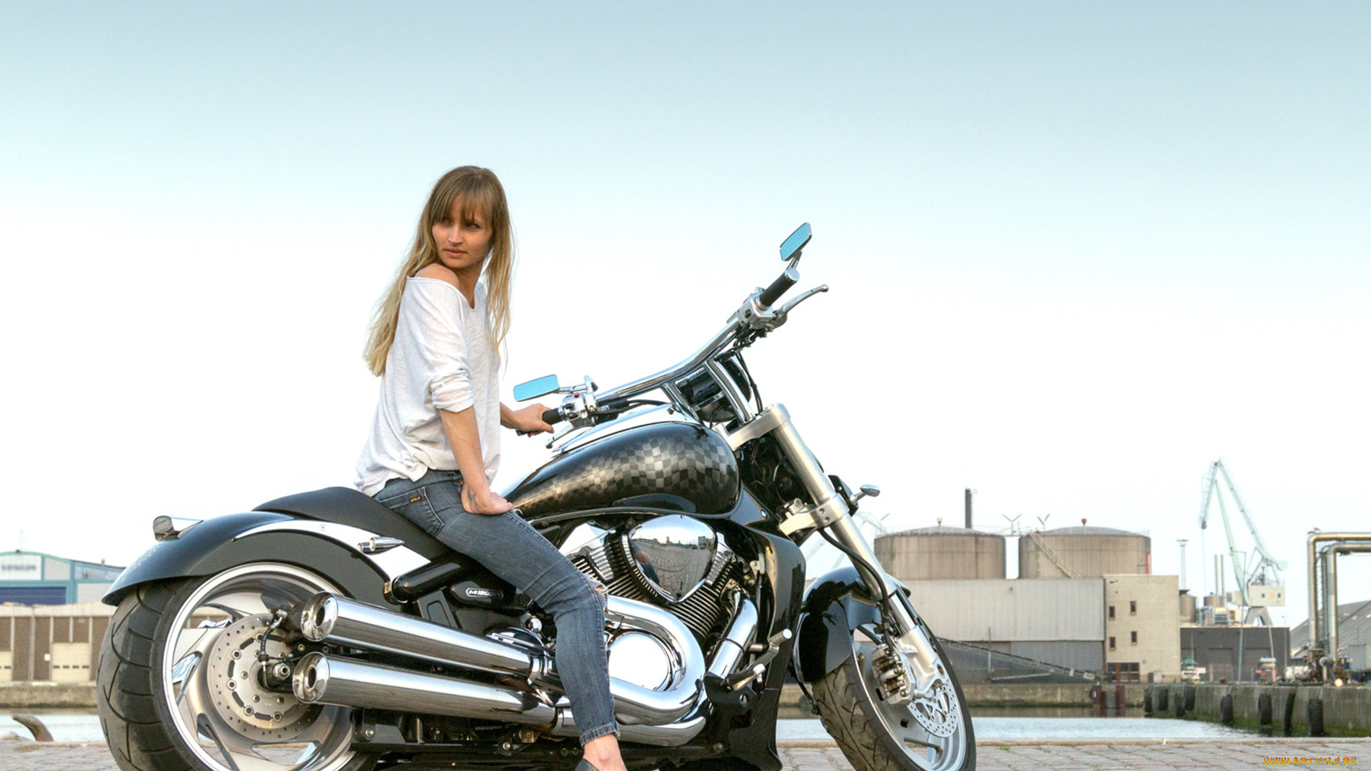 мотоциклы, мото, с, девушкой, девушки