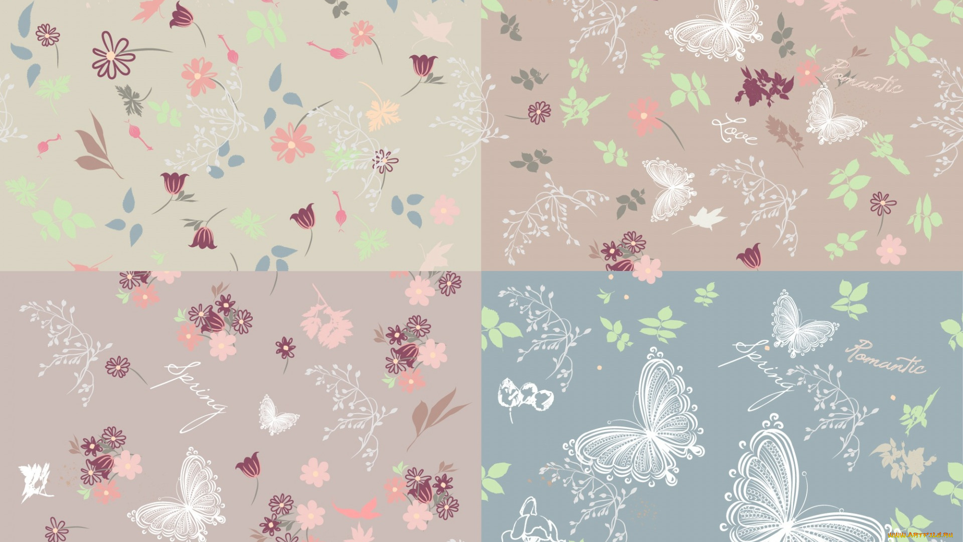 векторная, графика, животные, , animals, butterflies, бабочки, текстура, background, pattern, цветы, вектор, фон