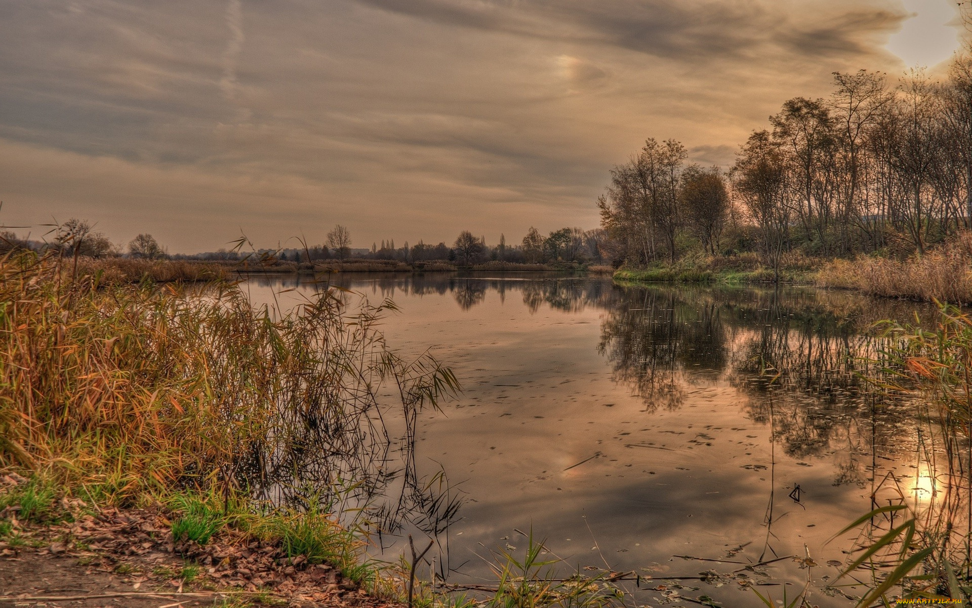 природа, восходы, закаты, озеро, закат