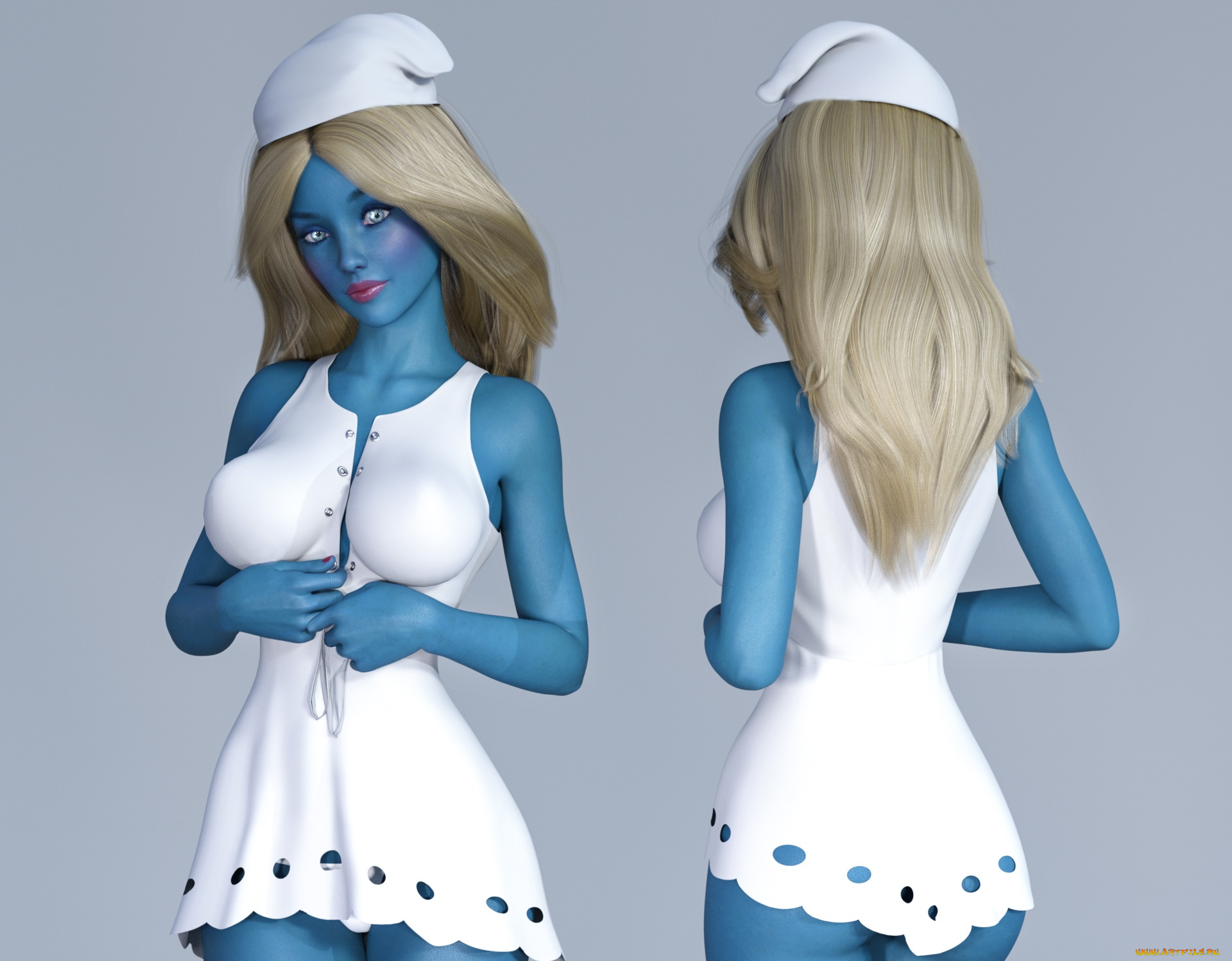 3д, графика, существа, , creatures, девушка, взгляд, фон