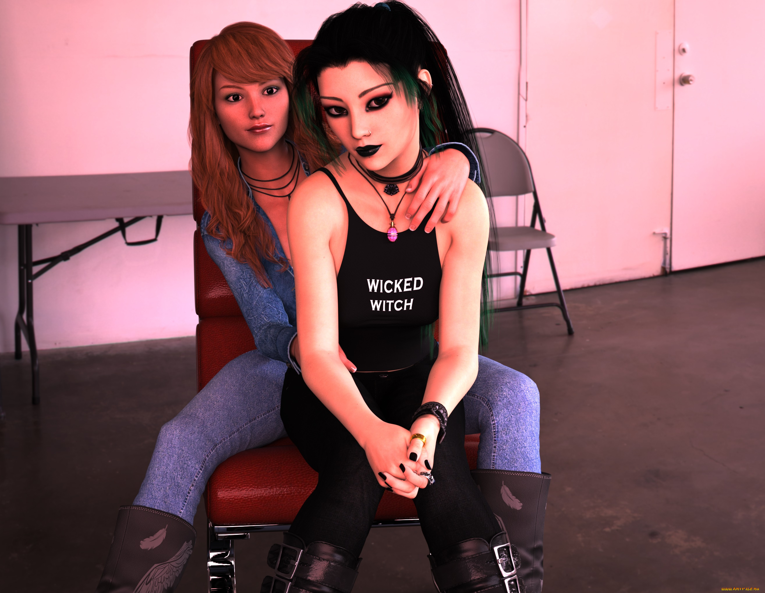 3д, графика, люди, , people, фон, взгляд, девушки