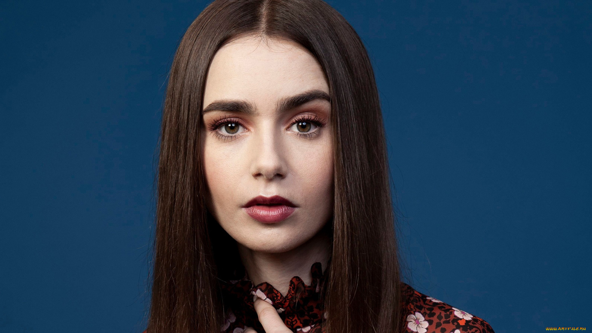 девушки, lily, collins, портрет