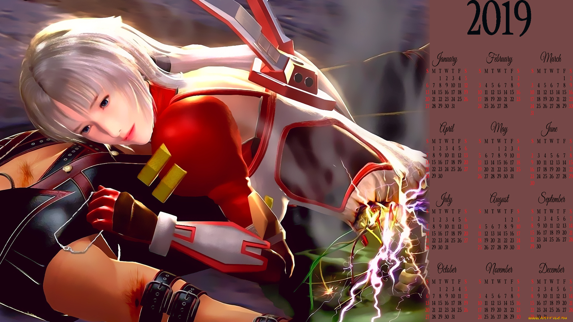 календари, фэнтези, девушка