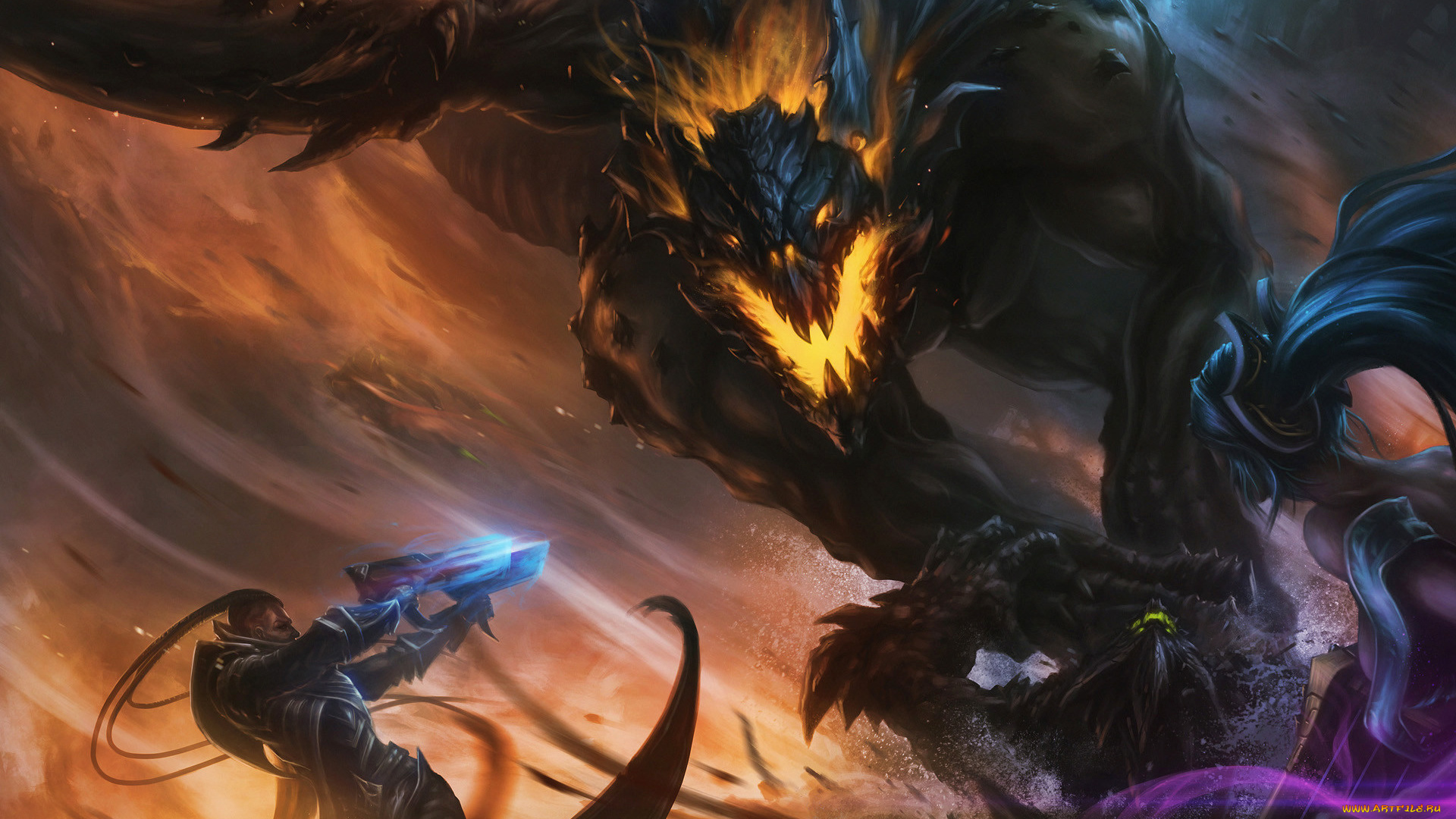 видео, игры, league, of, legends, люди, монстр, оружие, бой