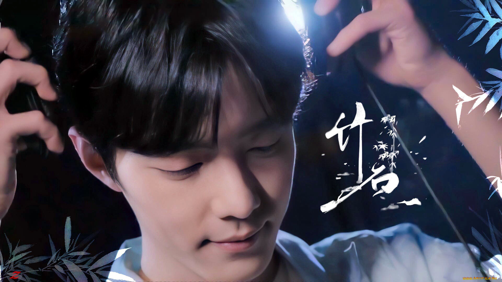 мужчины, xiao, zhan, лицо, наушники