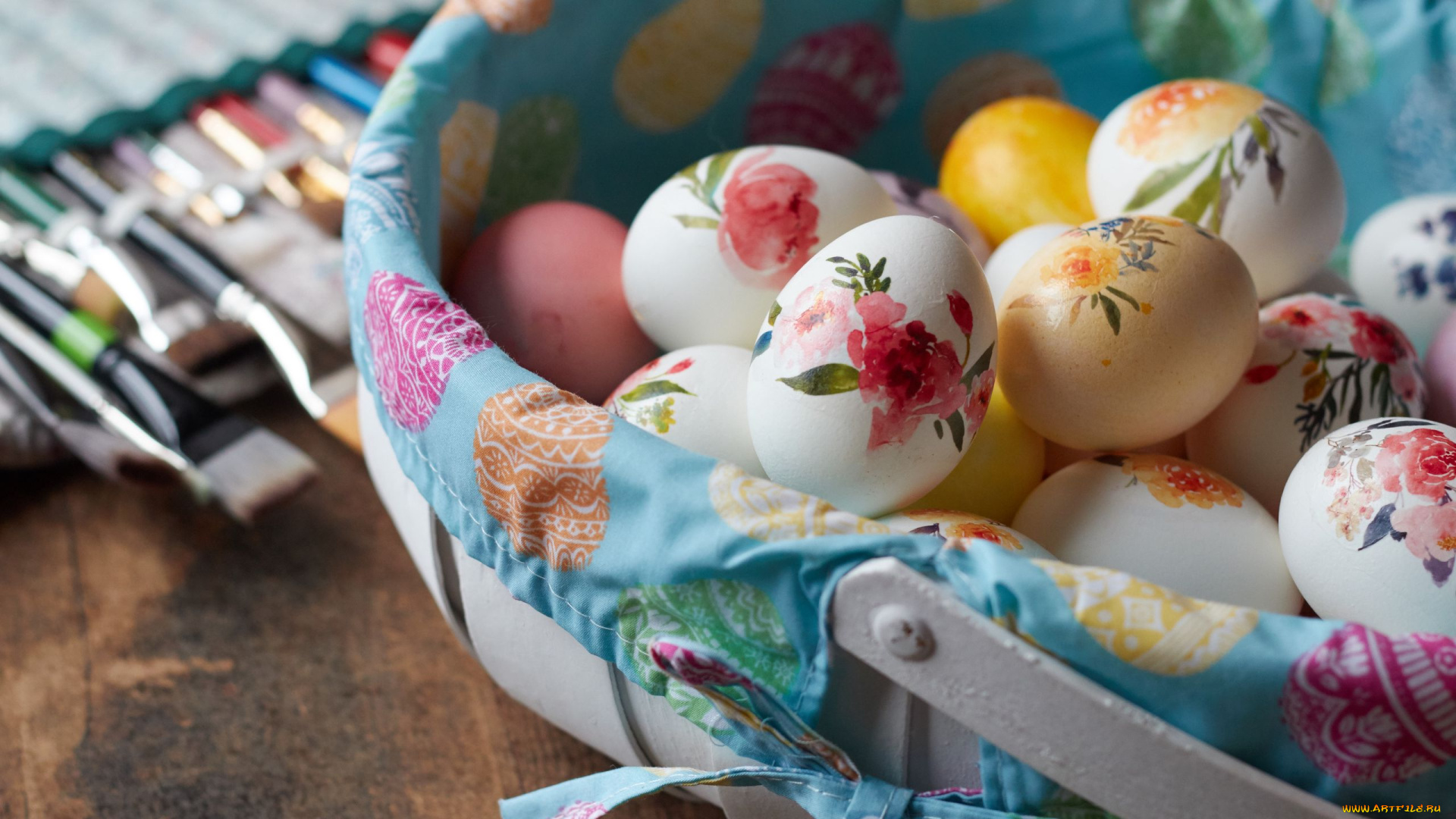 праздничные, пасха, корзинка, писанки