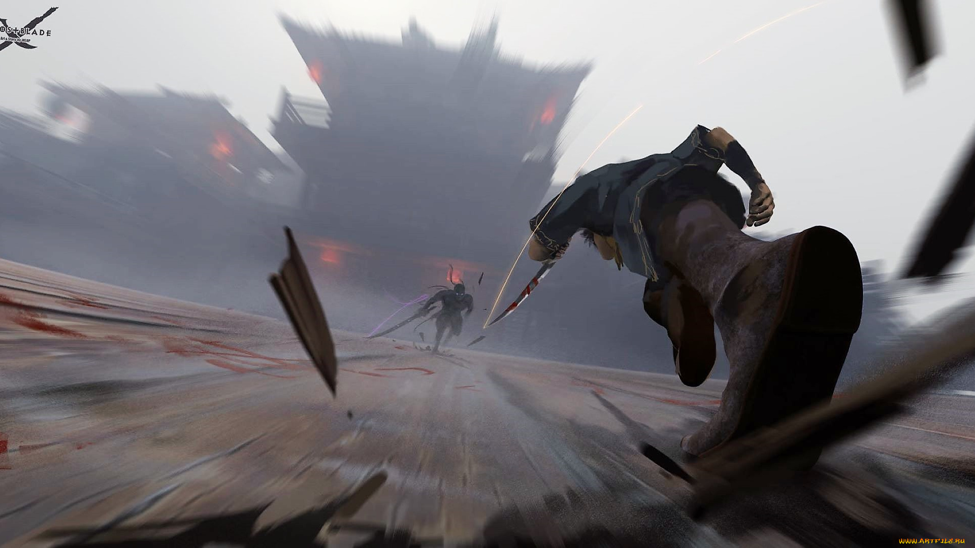 фэнтези, _ghost, blade, , , призрачный, клинок, поединок, щепки, корабль, туман