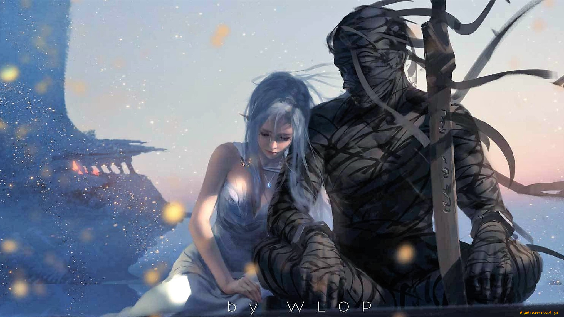 фэнтези, _ghost, blade, , , призрачный, клинок, мумия, клинок, эльфийка