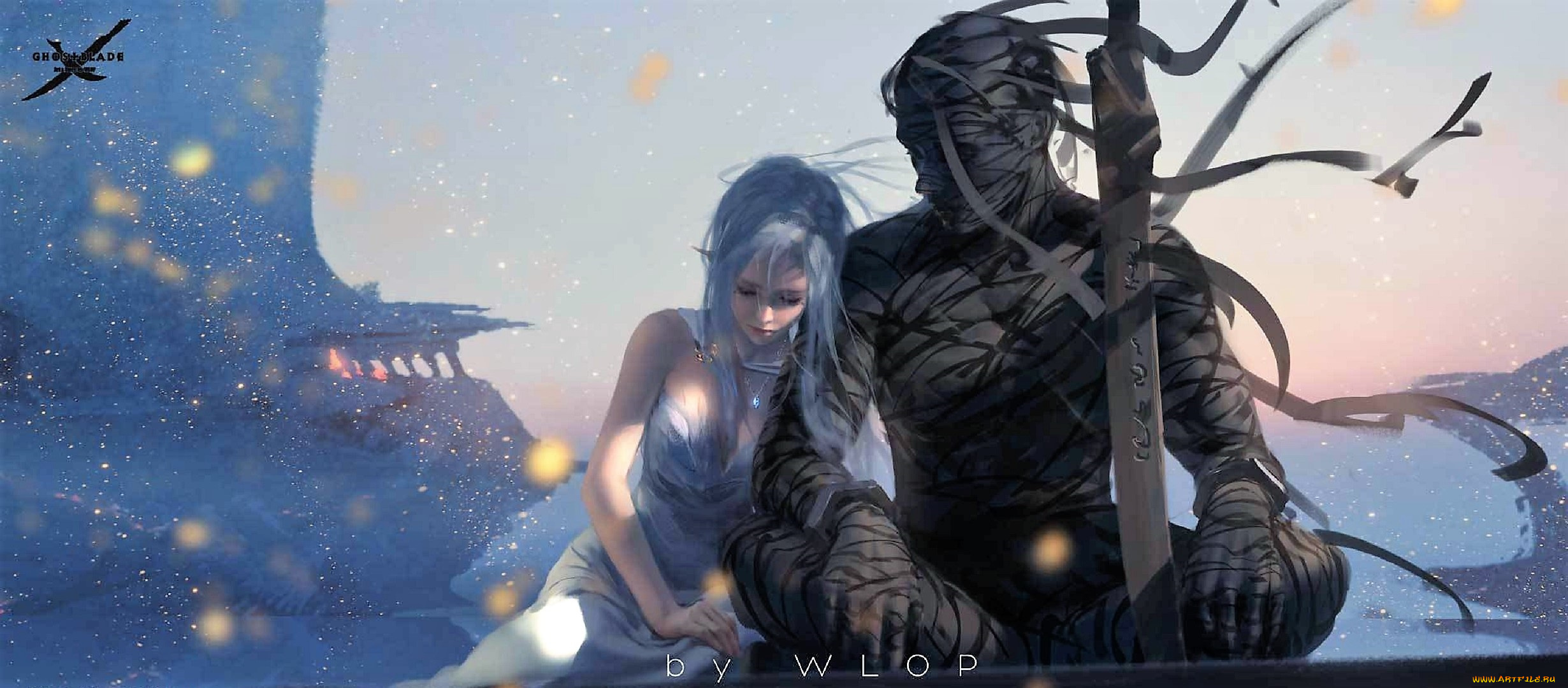 фэнтези, _ghost, blade, , , призрачный, клинок, мумия, клинок, эльфийка