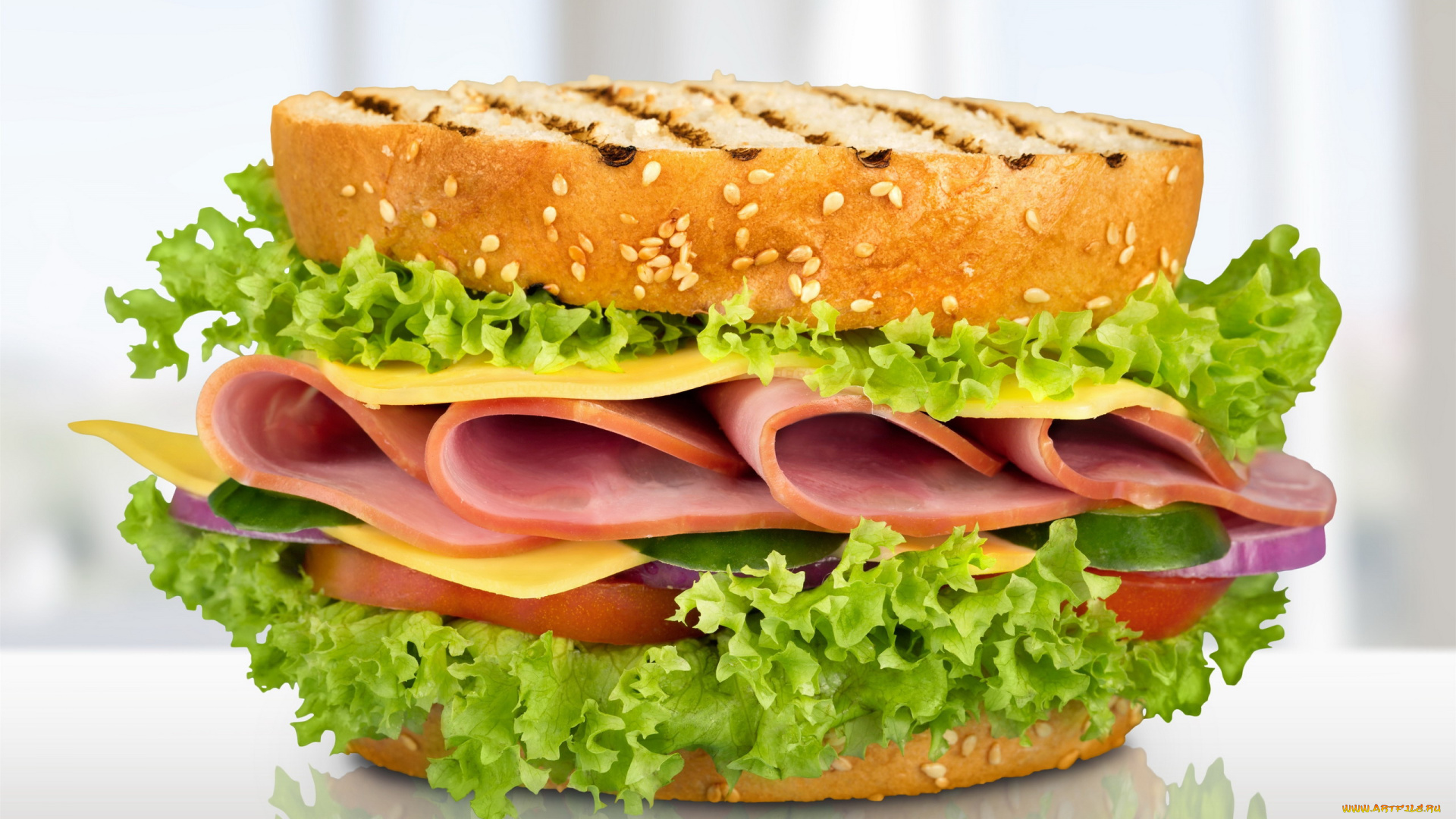 еда, бутерброды, , гамбургеры, , канапе, сэндвич, зеленый, салат, помидор, ветчина, сыр