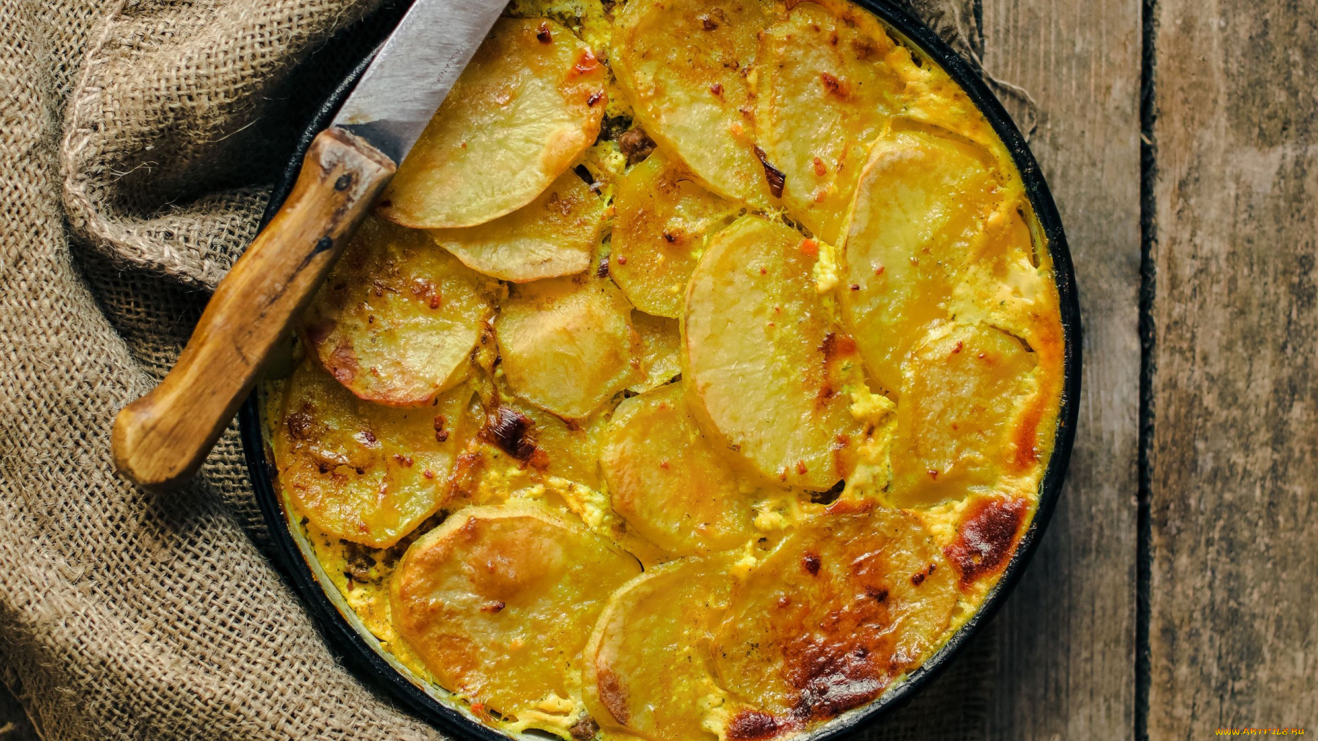 еда, картофель, картофельная, запеканка