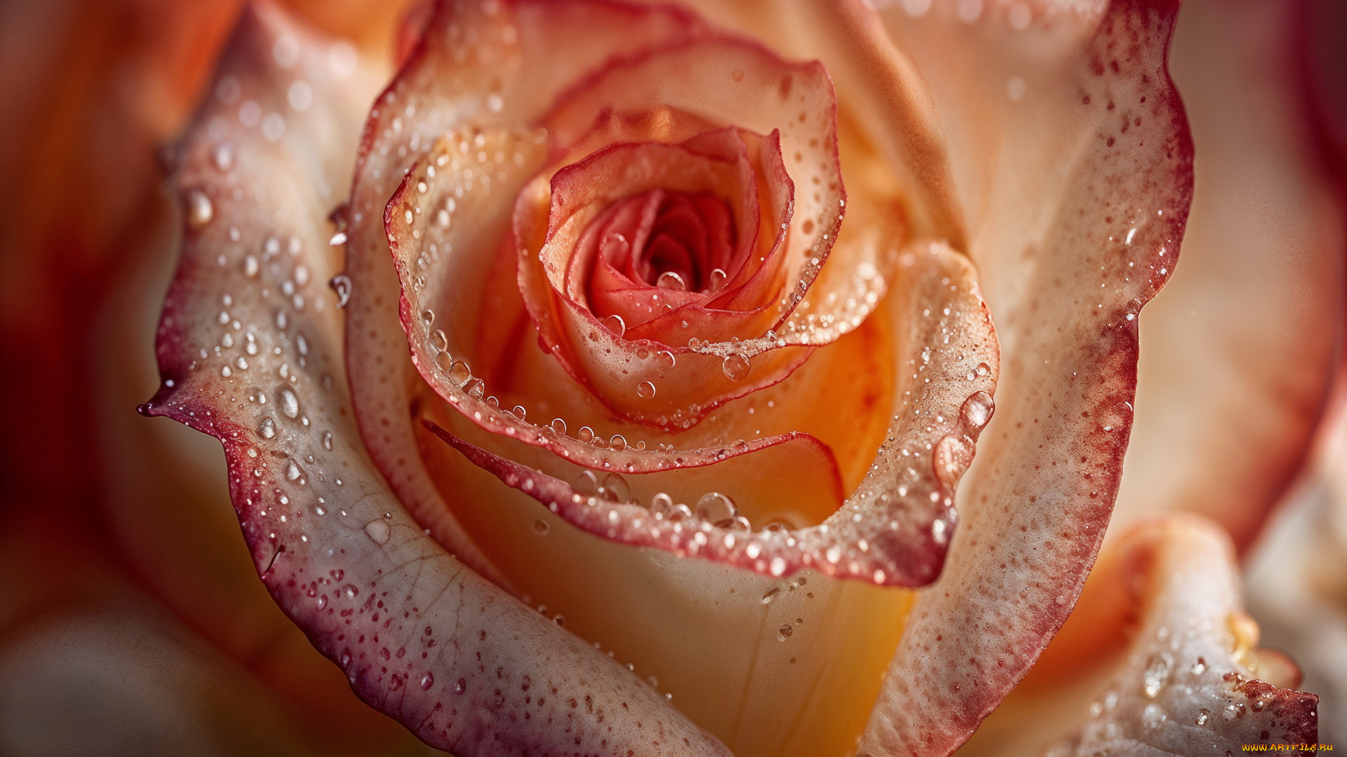 цветы, розы, макро, роза, капли