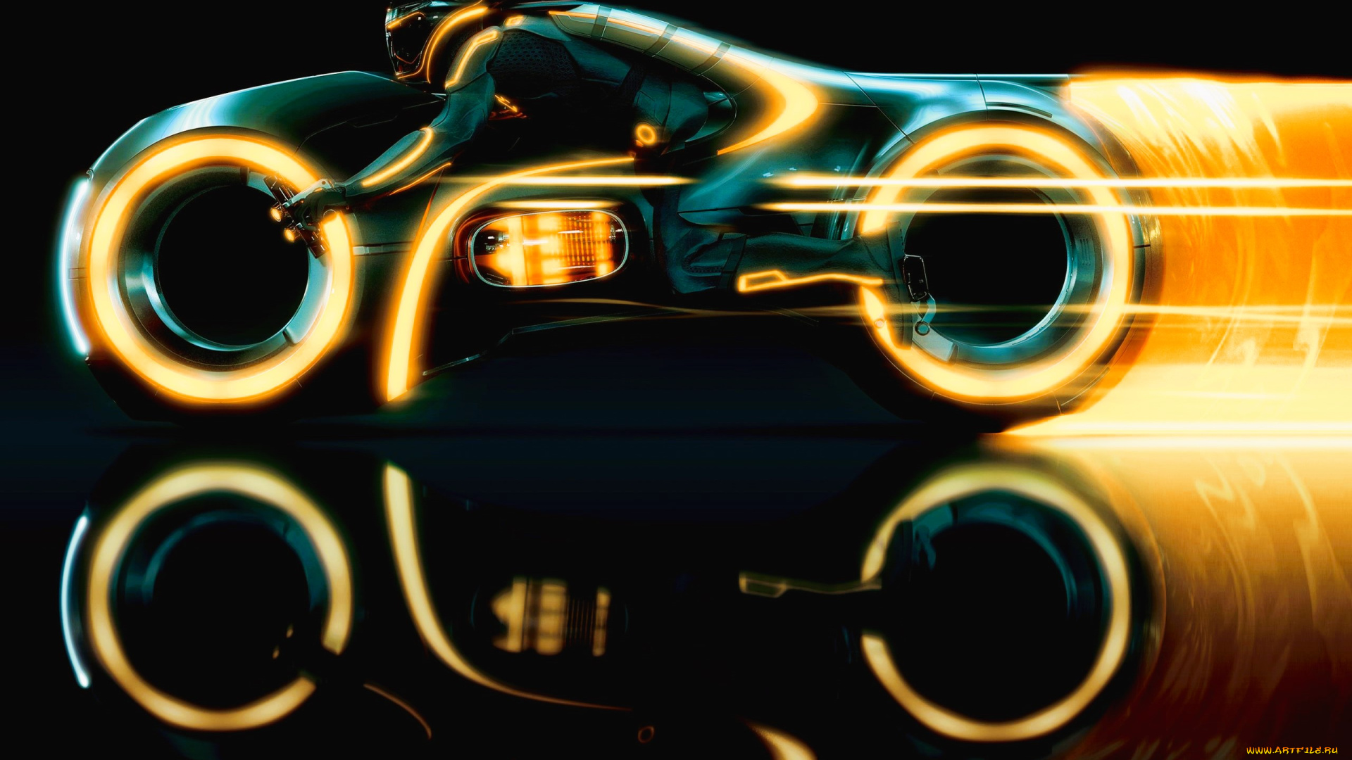 кино, фильмы, tron, legacy, мотоцикл, скорость, человек