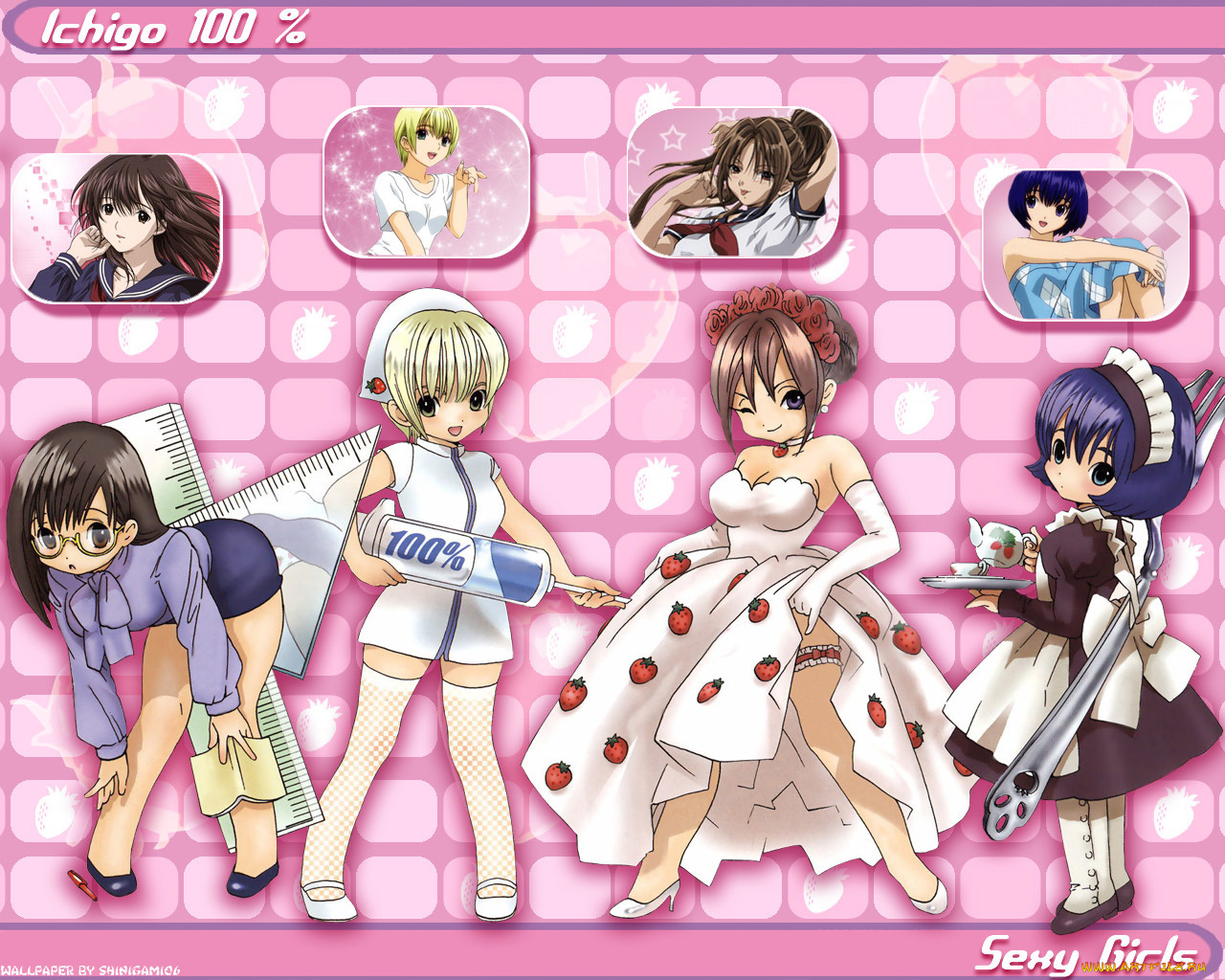аниме, ichigo, 100%