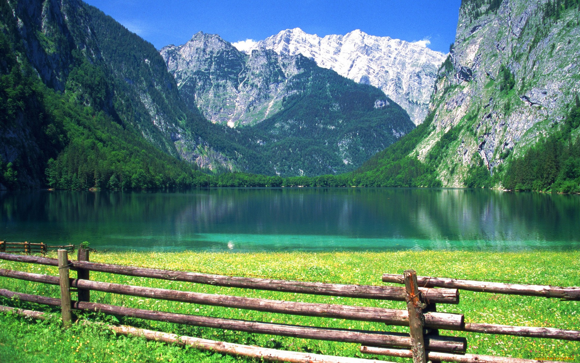 view, to, the, watzmann, ostwand, k&, 246, nigssee, природа, реки, озера