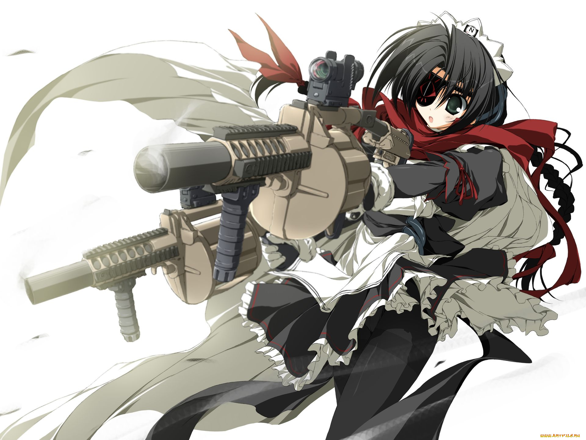 аниме, weapon, blood, technology