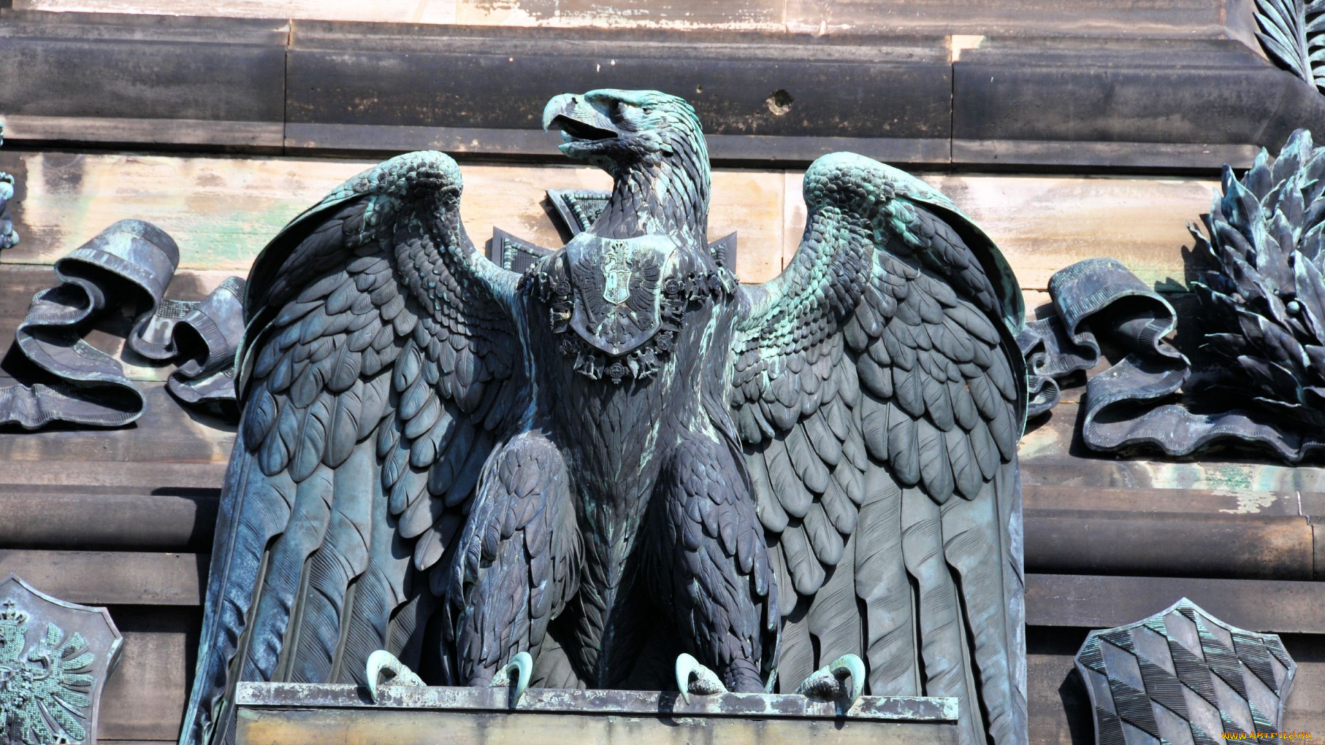 германский, орел, разное, рельефы, статуи, музейные, экспонаты, хищник, птица