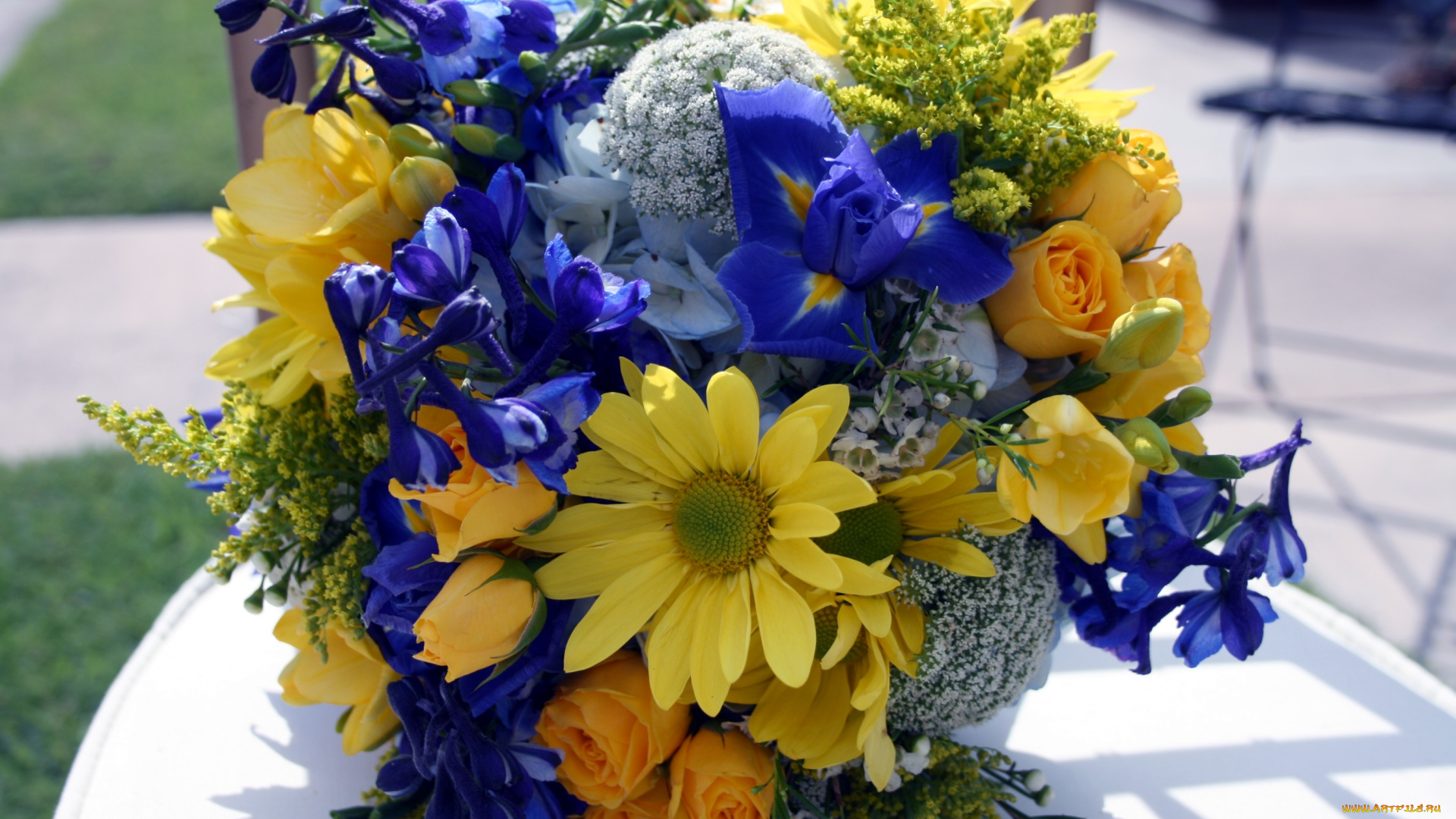 цветы, букеты, композиции, бурачник, розы, ирис