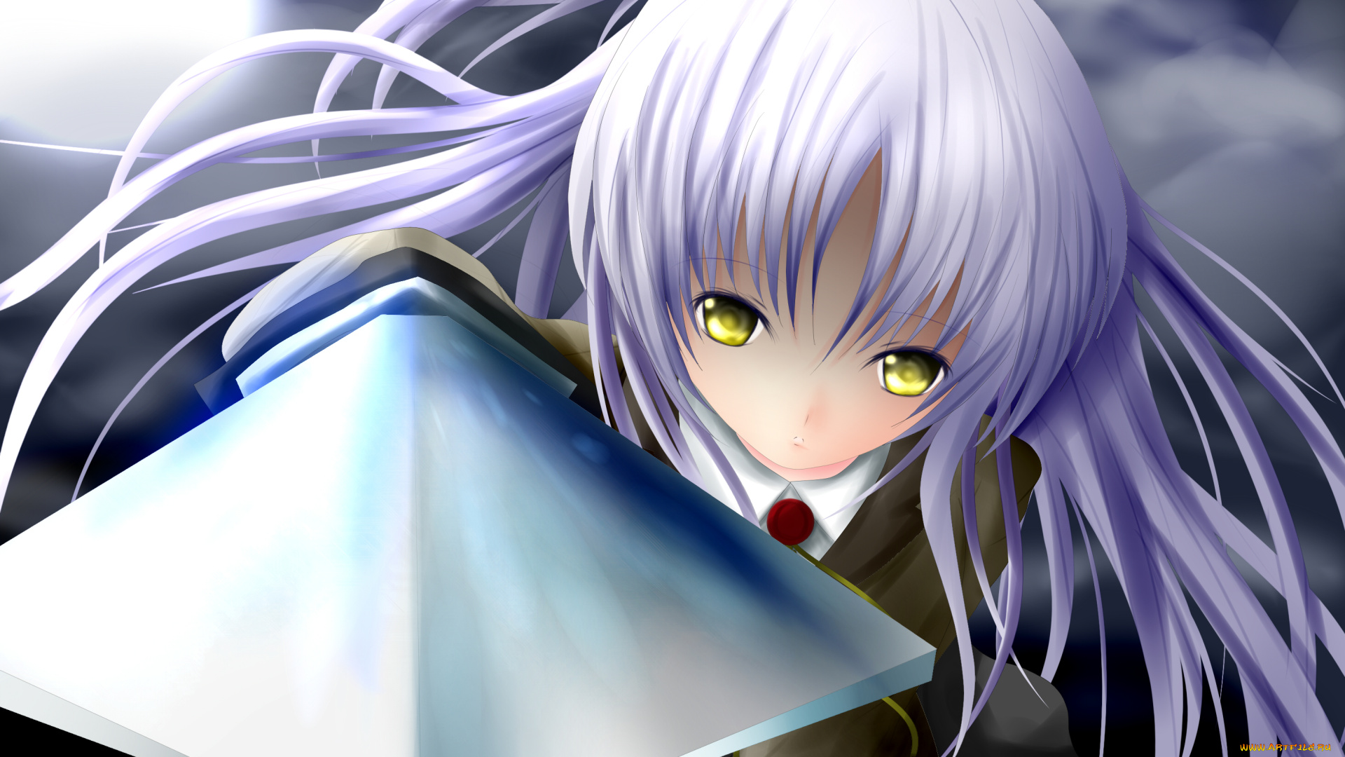 аниме, angel, beats, взгляд, лицо, волосы, меч, девушка