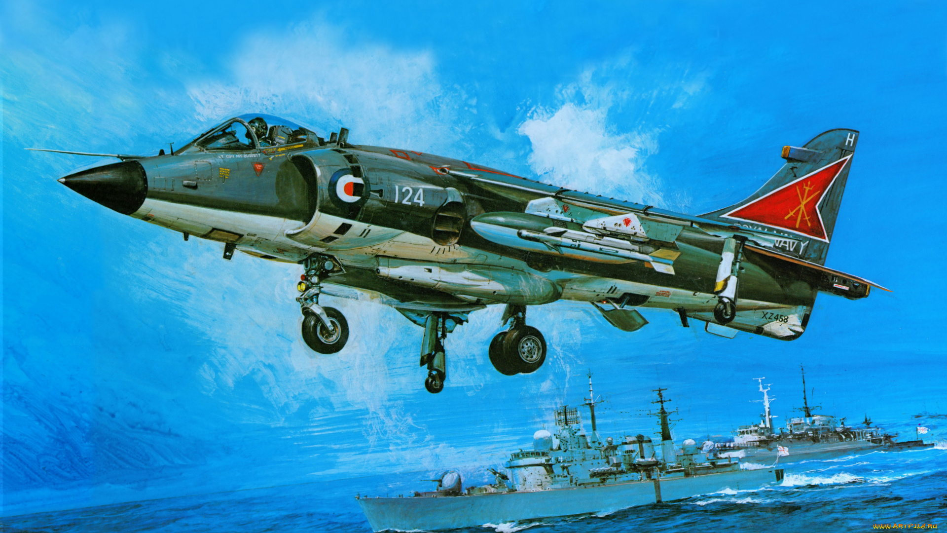 авиация, 3д, рисованые, v-graphic, небо, облака, корабли, море, полет, самолет