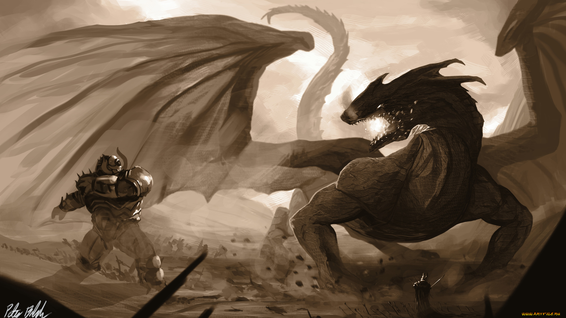 фэнтези, драконы, скафандр, дракон, человек