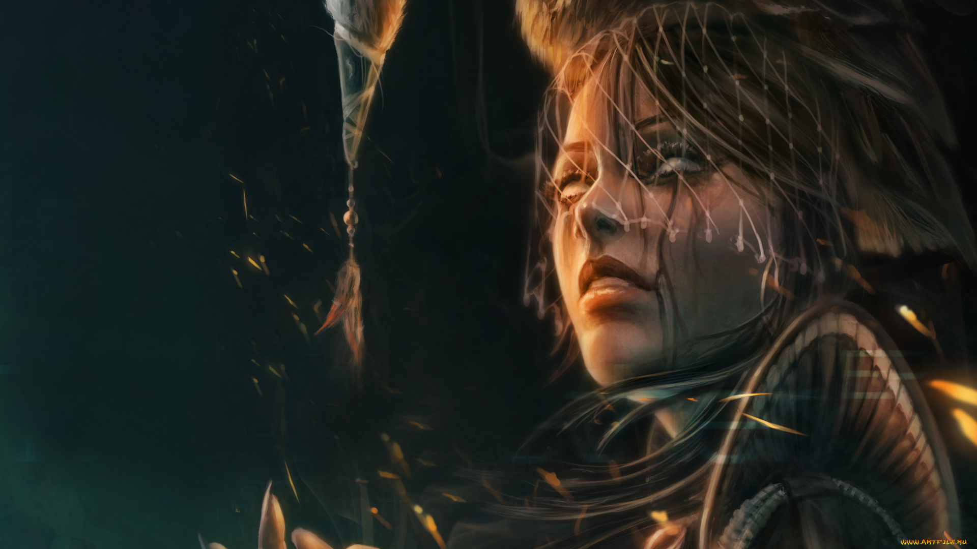 фэнтези, маги, , волшебники, вуаль, девушка, колдунья, убор, головной, гусь