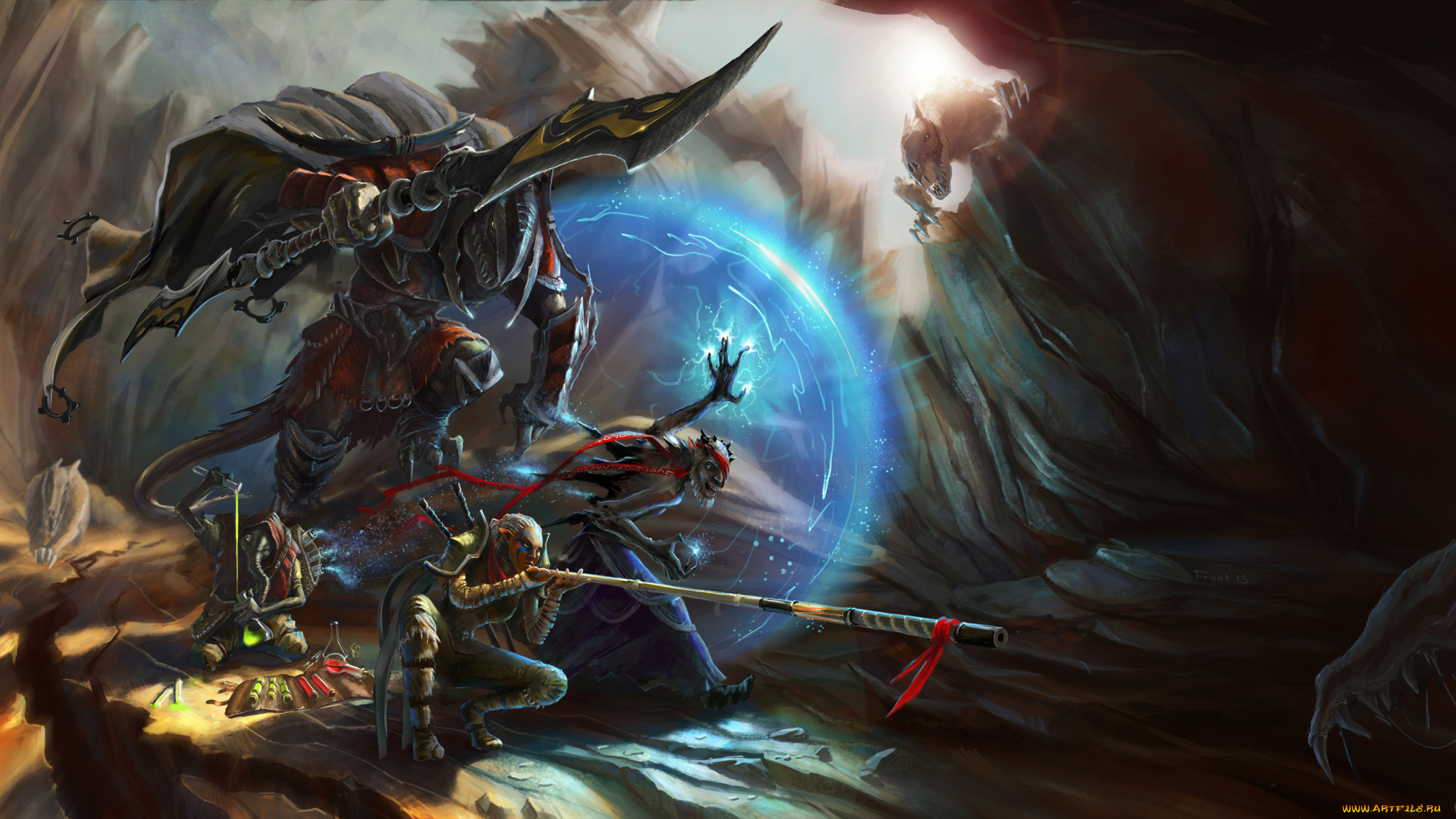 фэнтези, существа, сражение, схватка, монстры, мир, иной