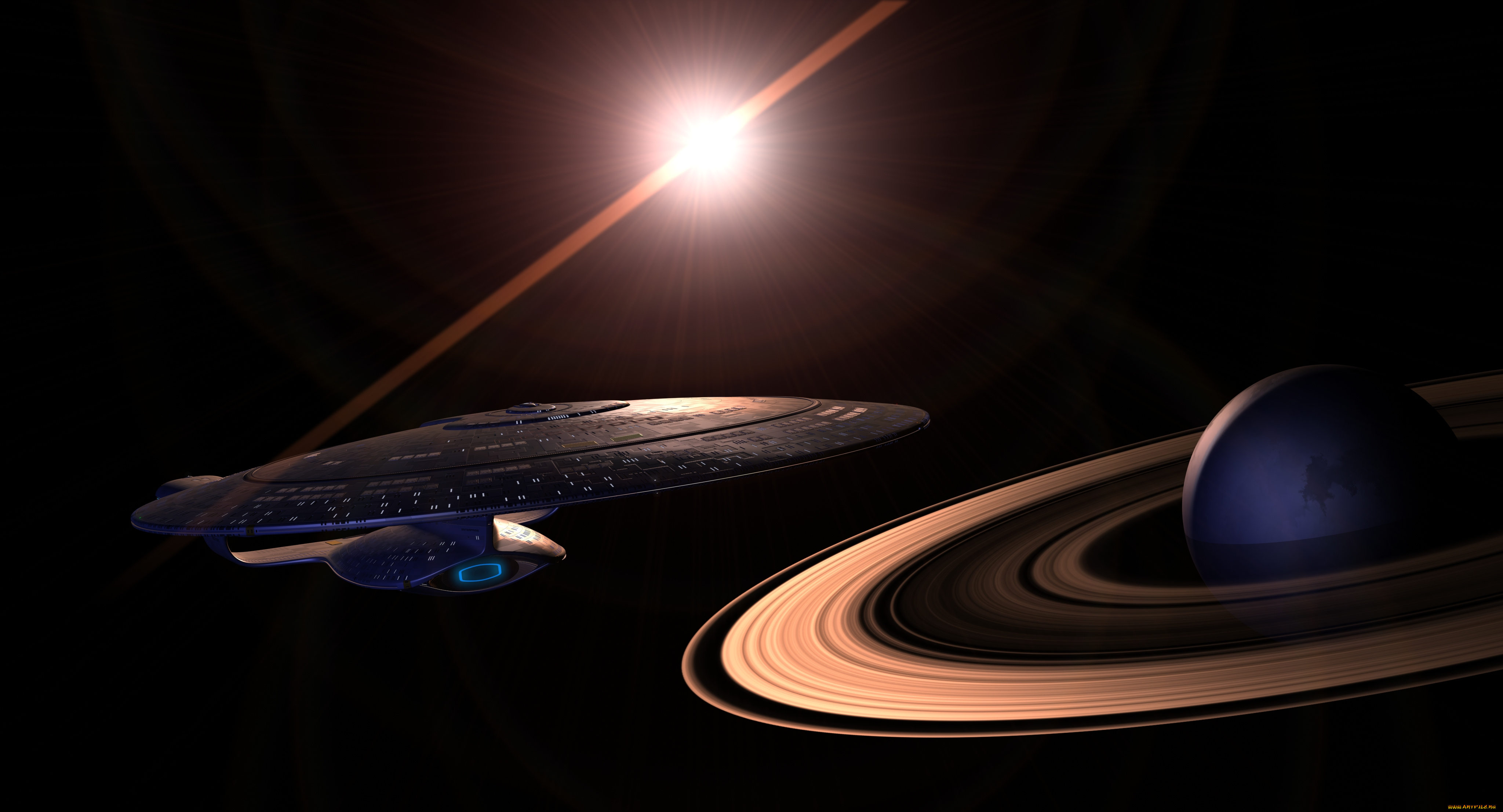 космос, арт, планета, корабль