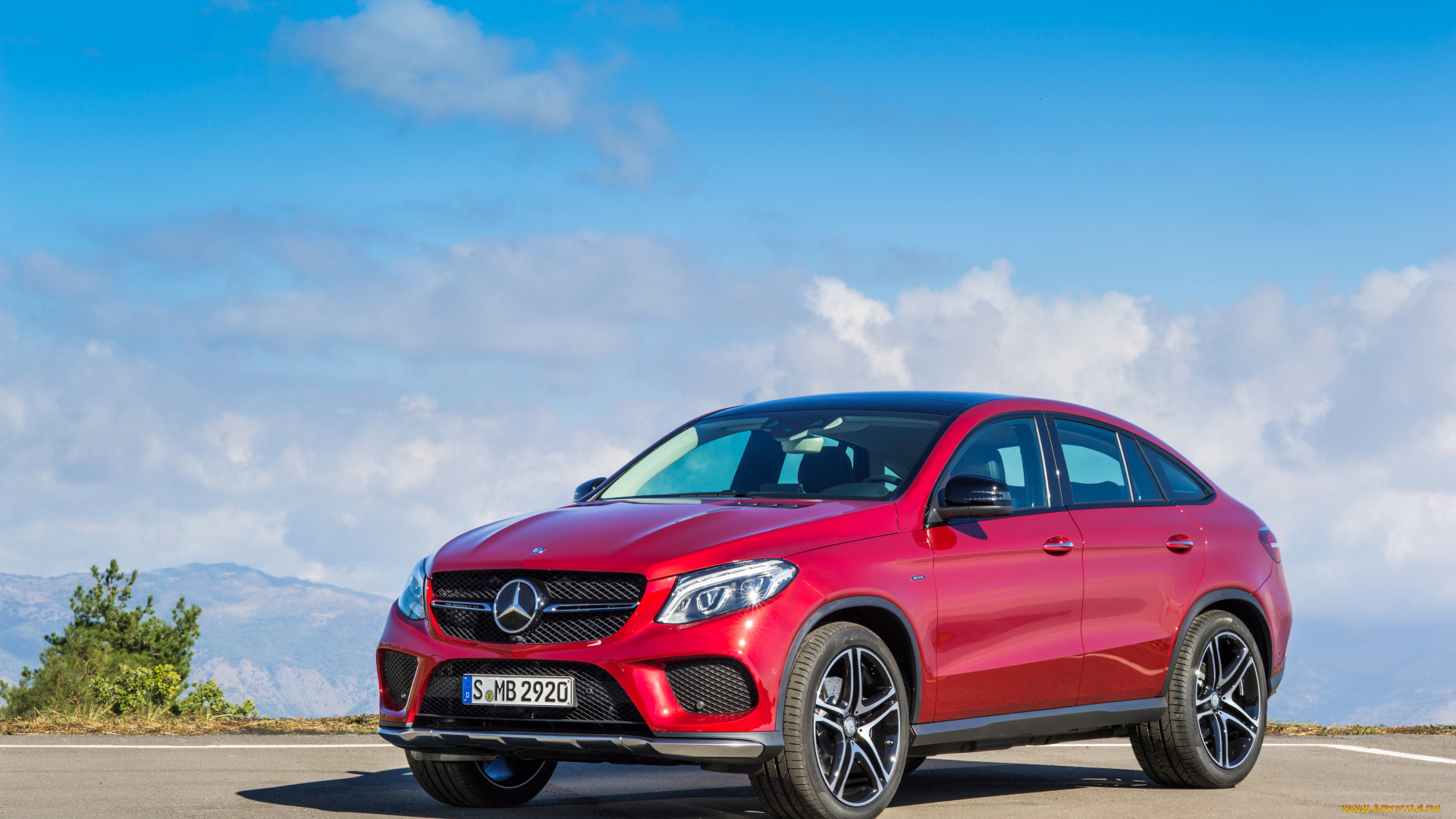 автомобили, mercedes-benz, красный, 2015г, c292, coupе, 4matic, amg, 450, gle