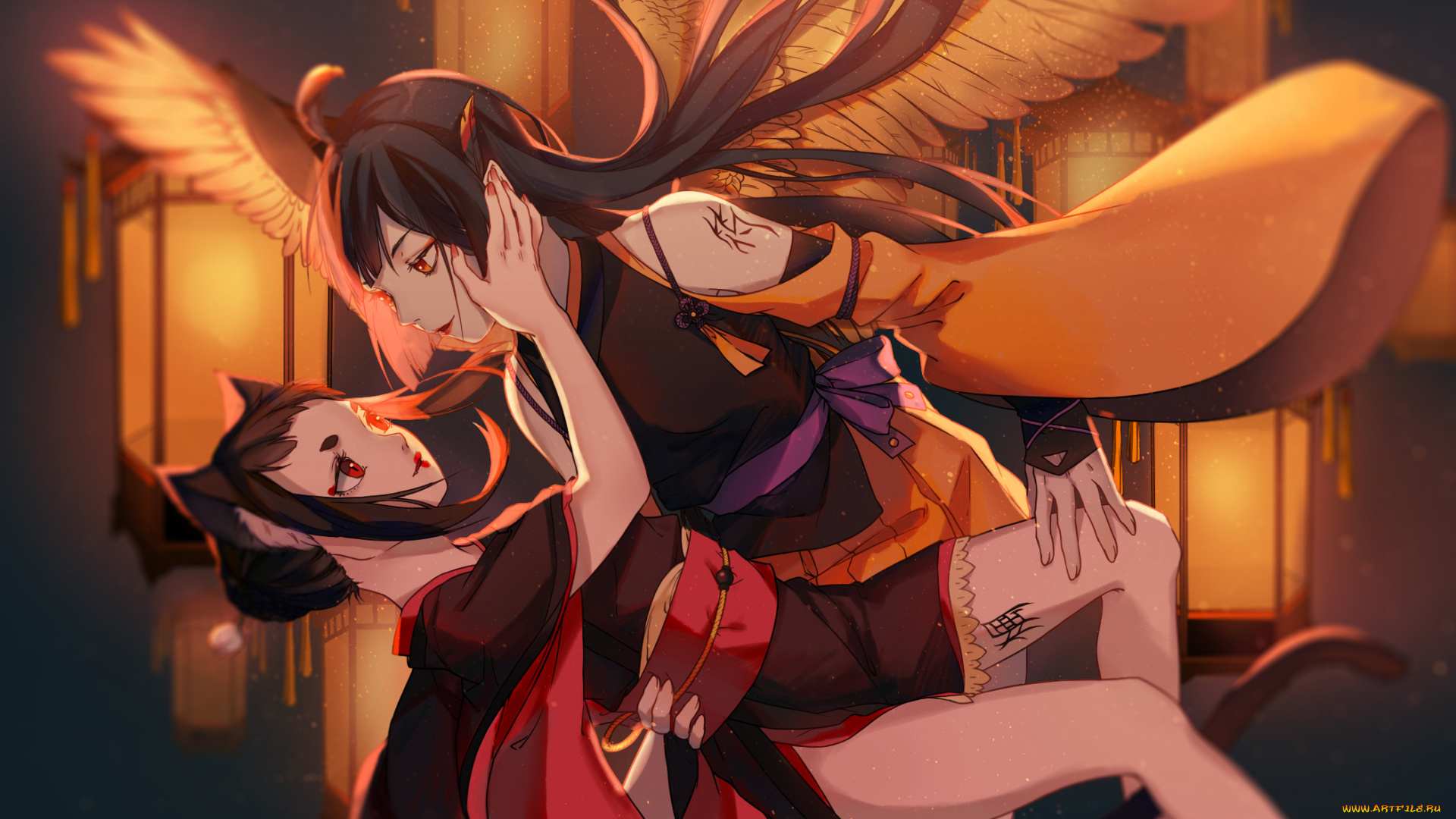 аниме, ангелы, , демоны, девушки