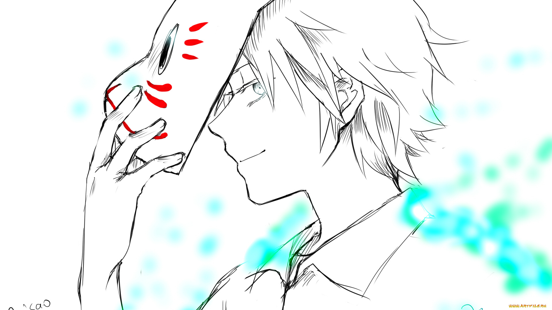 аниме, hotarubi, no, mori, e, маска, парень